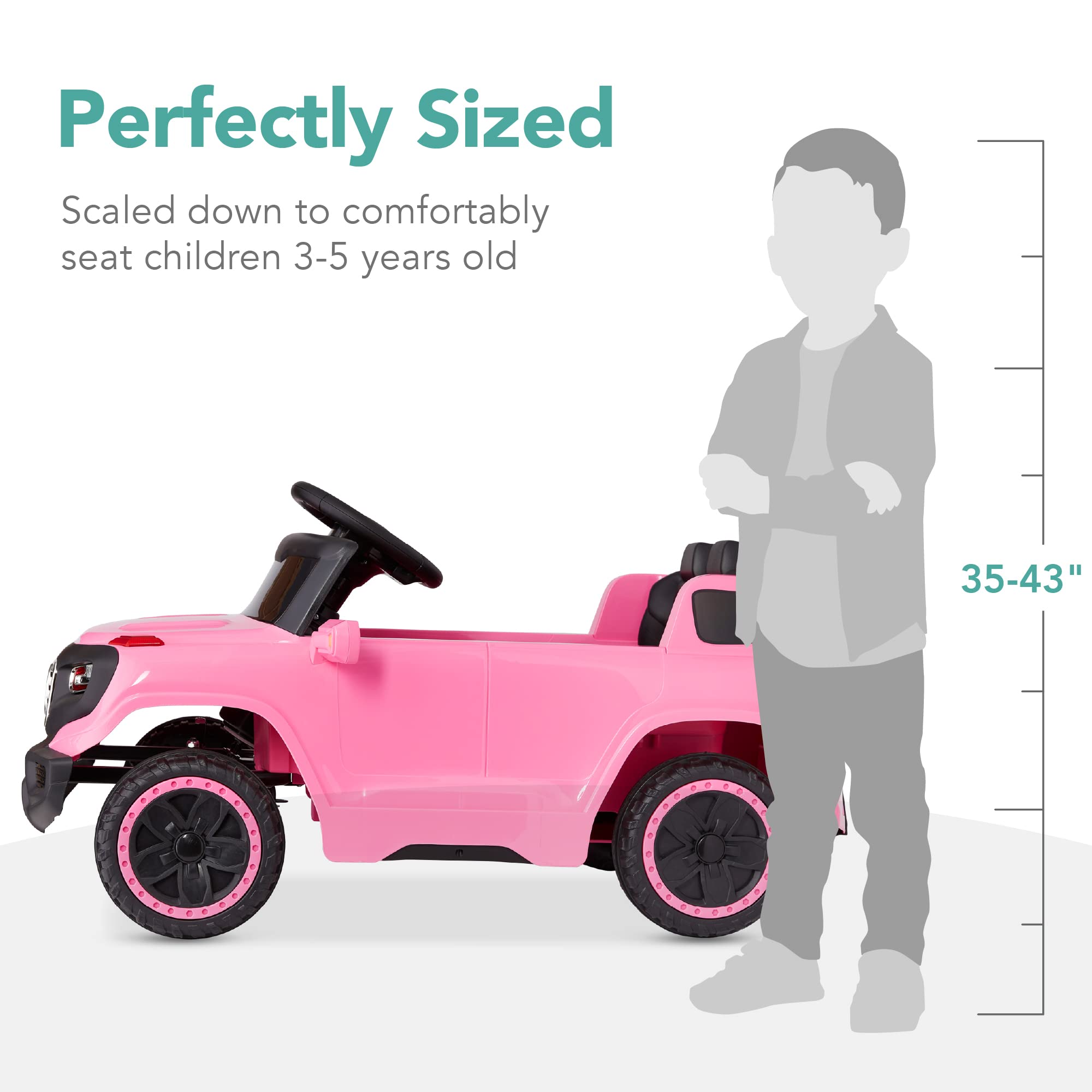 Best Choice Products 6V Kids Ride On Truck with Parent Remote Control - 3 Speed Adjustable, LED Lights, Pink - Perfect for Indoor & Outdoor Play, Birthday Gifts for Toddlers