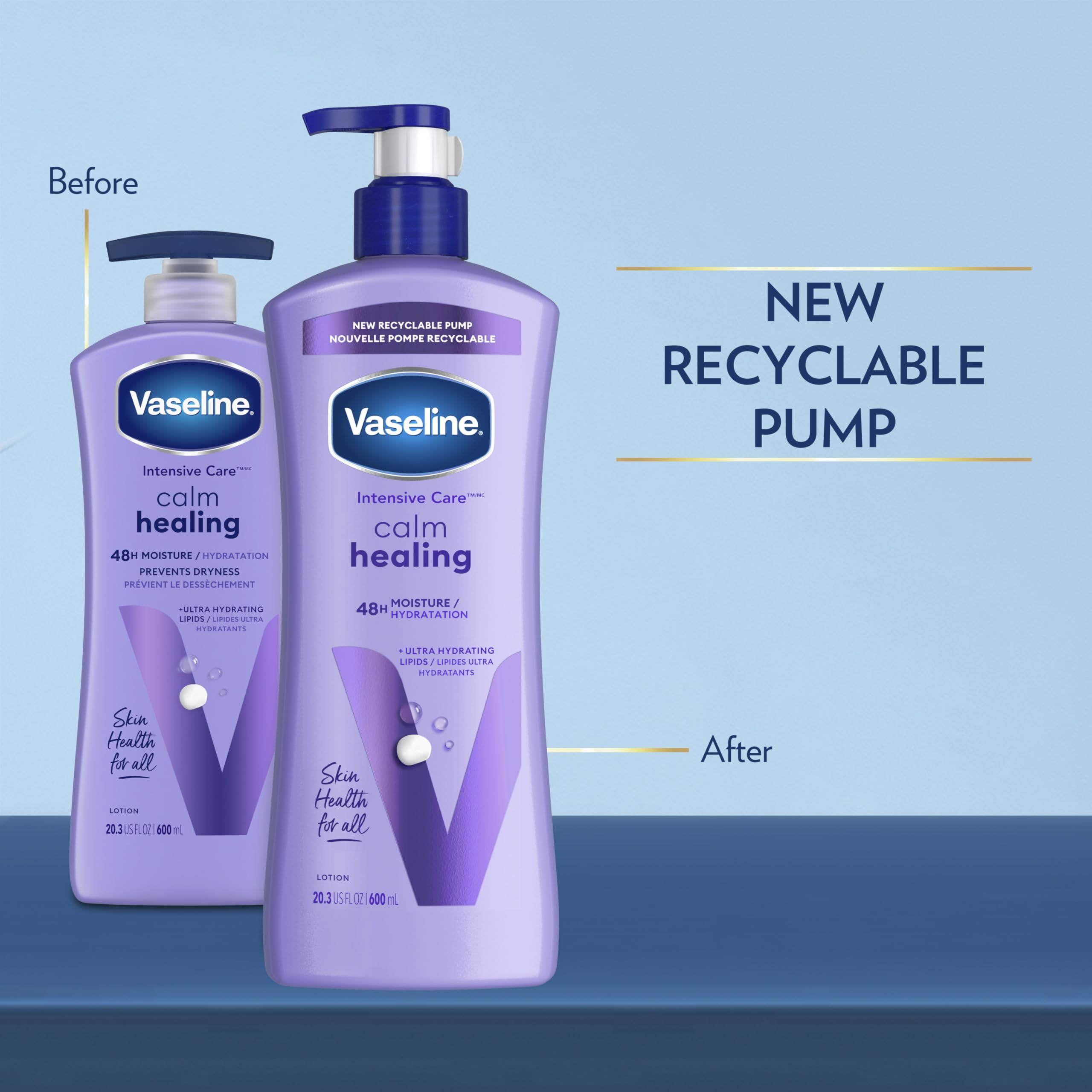 Vaseline Intensive Care Calm Healing Body Lotion for Dry Skin - 3 Pack (20.3 oz) with Ultra-Hydrating Lipids & Lavender Extract | Soothe, Heal & Restore Dry Skin | Perfect for Daily Moisturizing, After-Sun Care & Winter Skin Relief