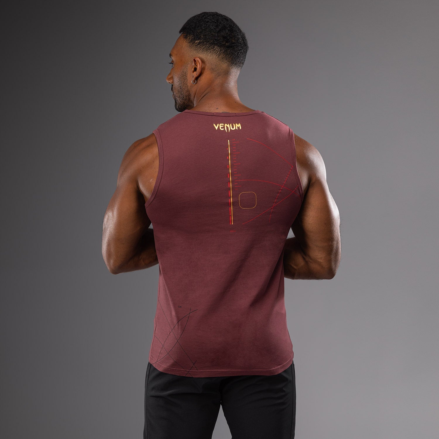 Venum Tactical XT Tank Top for Men - Breathable MMA & Workout Shirt (Black/Burgundy/Gold) - Perfect for Gym Training, MMA Fighting & Streetwear Fashion