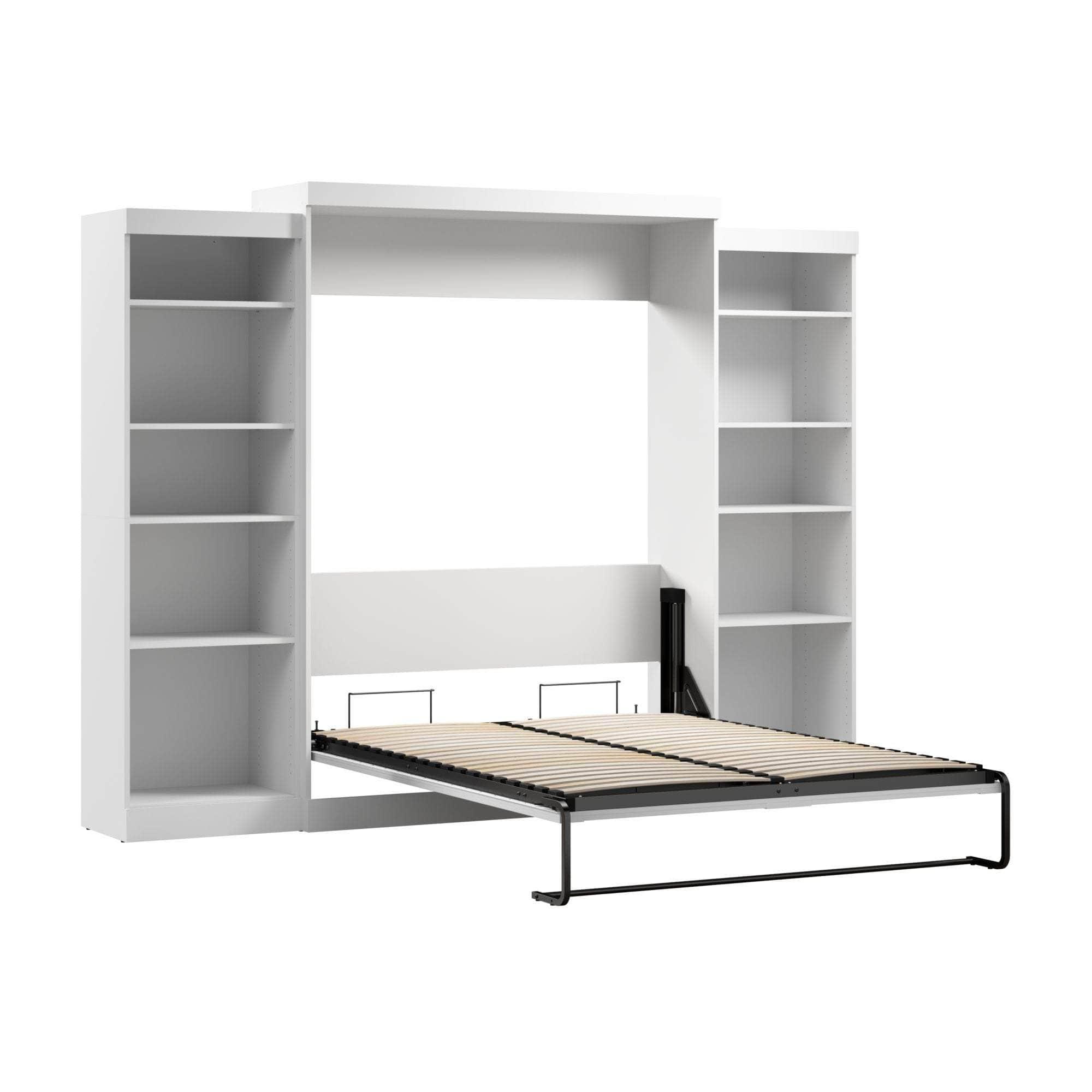 Pur Queen Murphy Wall Bed with 2 Storage Units (115W) - 7 Color Options | Space-Saving Foldable Bed for Small Apartments, Guest Rooms & Home Offices