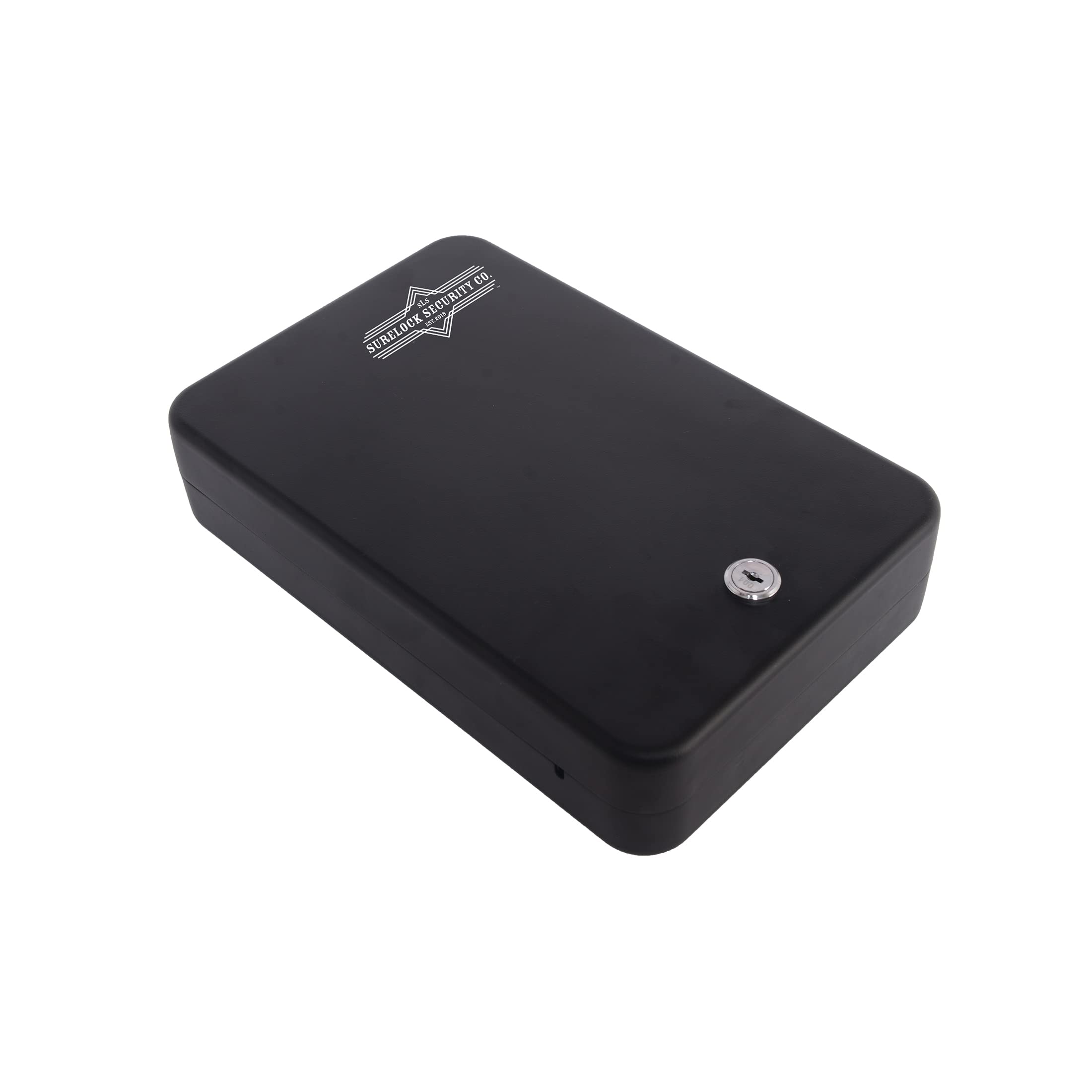 Surelock Security Nighthawk XL Mobile Lock Box with Key - Black (SLS-MLBKXL) | Portable Safe for Home, Office, Travel & Vehicle Storage | Secure Cash, Jewelry & Valuables