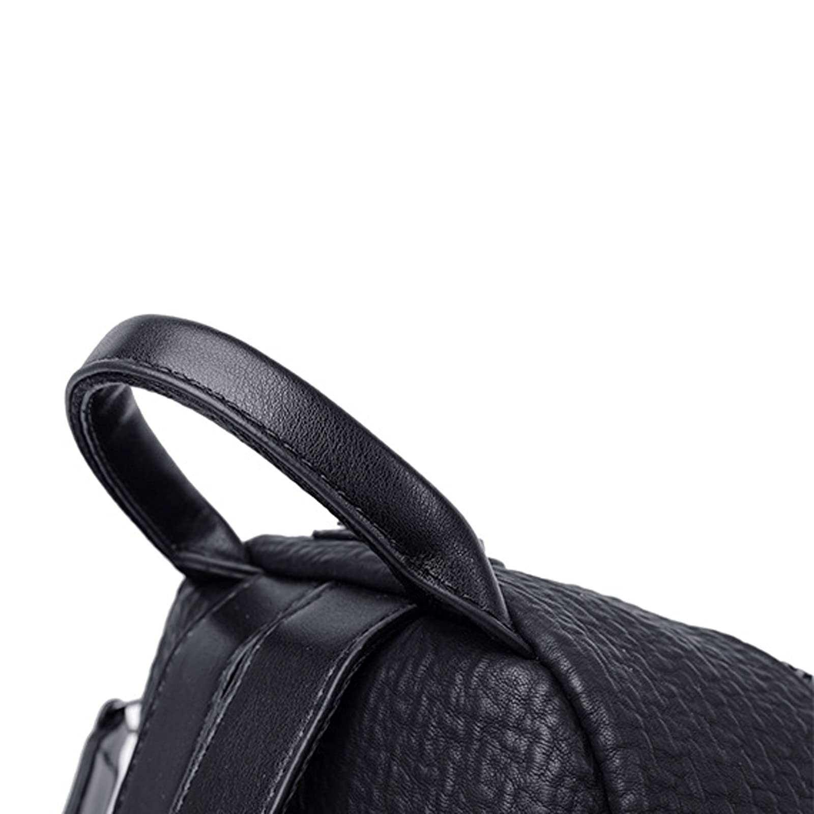 Stylish Psampa Leather Backpack for Women - Large Travel Backpack, Youth School Bag, Mini Diamond Design (Black) - Perfect for College, Work & Weekend Getaways