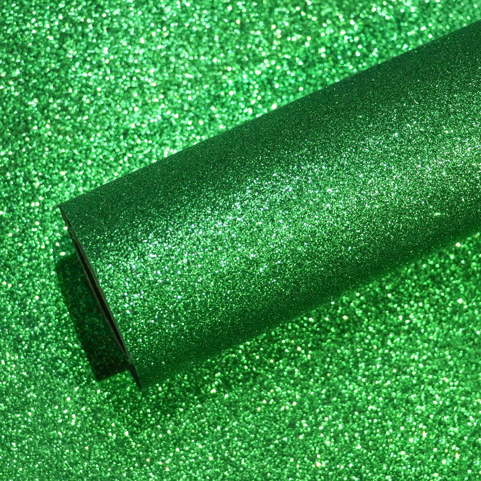 VEELIKE Green Glitter Peel and Stick Wallpaper - 15.7