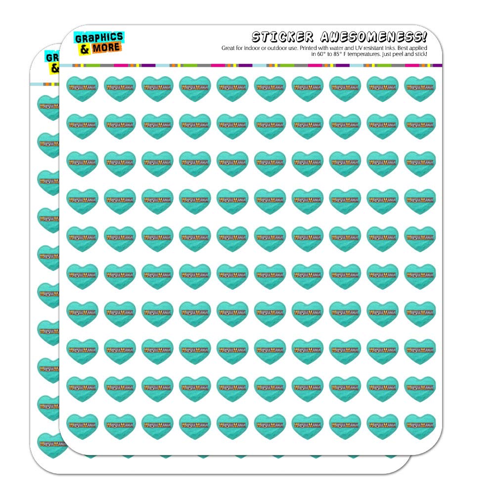 WWE WrestleMania Classic Logo Heart Shaped Planner Stickers - Scrapbooking, Bullet Journal, DIY Crafts - Perfect for Calendar Decor, Gift Wrapping & Fan Memorabilia