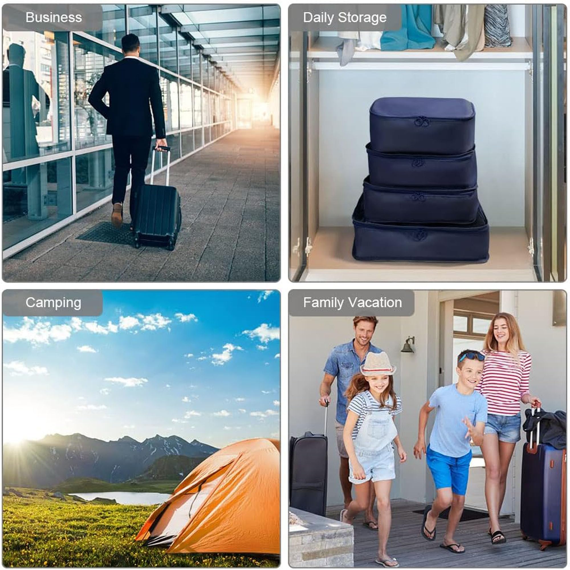 6-Pack Travel Packing Cubes - Suitcase Organizers for Clothes, Shoes & Toiletries | Perfect for Business Trips & Vacations