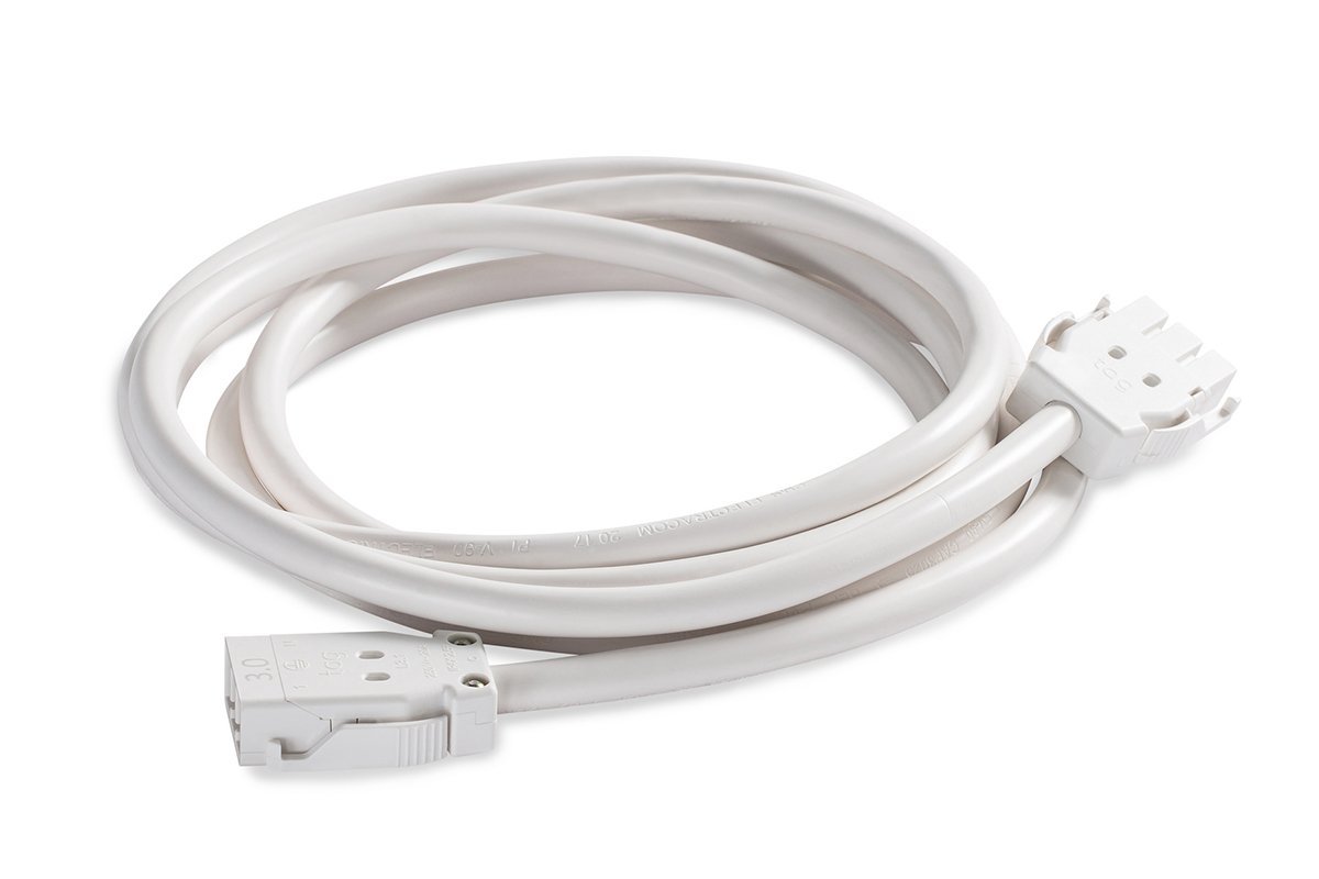 CMS Zeus Rail White Above Desk Power Strip with 4 Outlets - Perfect for Home Office, Workspace, and Gaming Setup