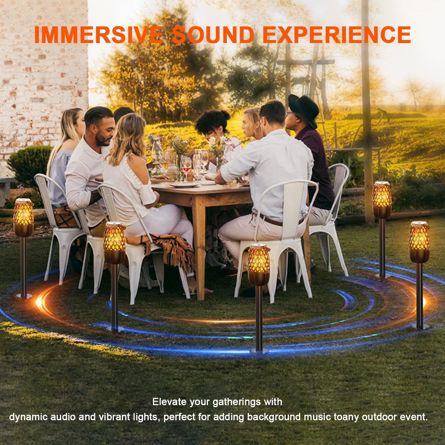 2 Pack Waterproof Bluetooth Speakers with LED Lights - Wireless Outdoor Speakers with Stereo Sound & Multi-Sync Technology - Perfect for Pool Parties, Patio Gatherings, Camping & Gifts for Men