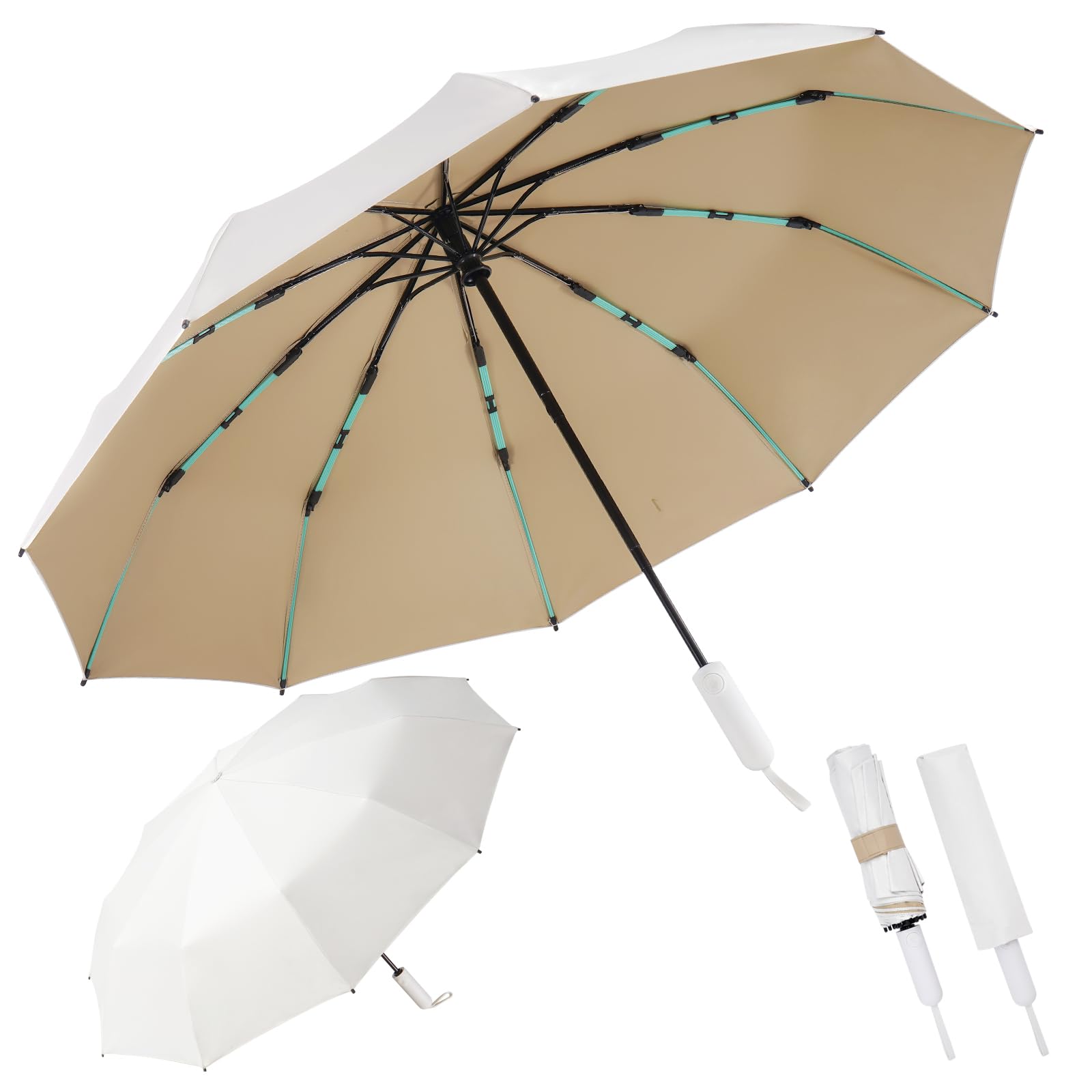 Compact Folding Umbrella with Auto Open/Close - Windproof, UV Protection & Durable Design - Perfect for Travel, Commuting & Backpacking - Premium Grip Handle for Comfort