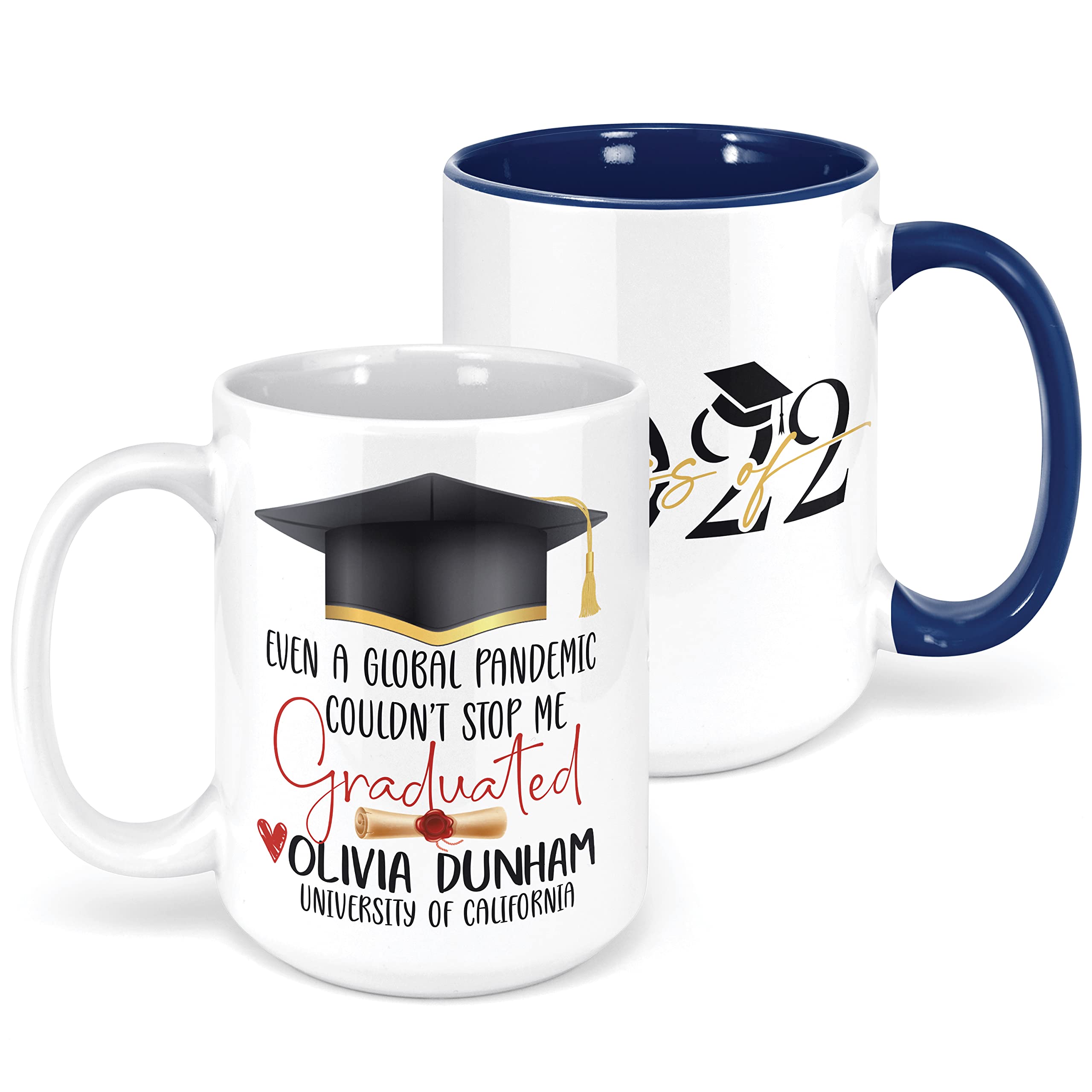 Personalized Graduation Mug for Her - Custom Graduation Gift for Class of 2022 - Funny 