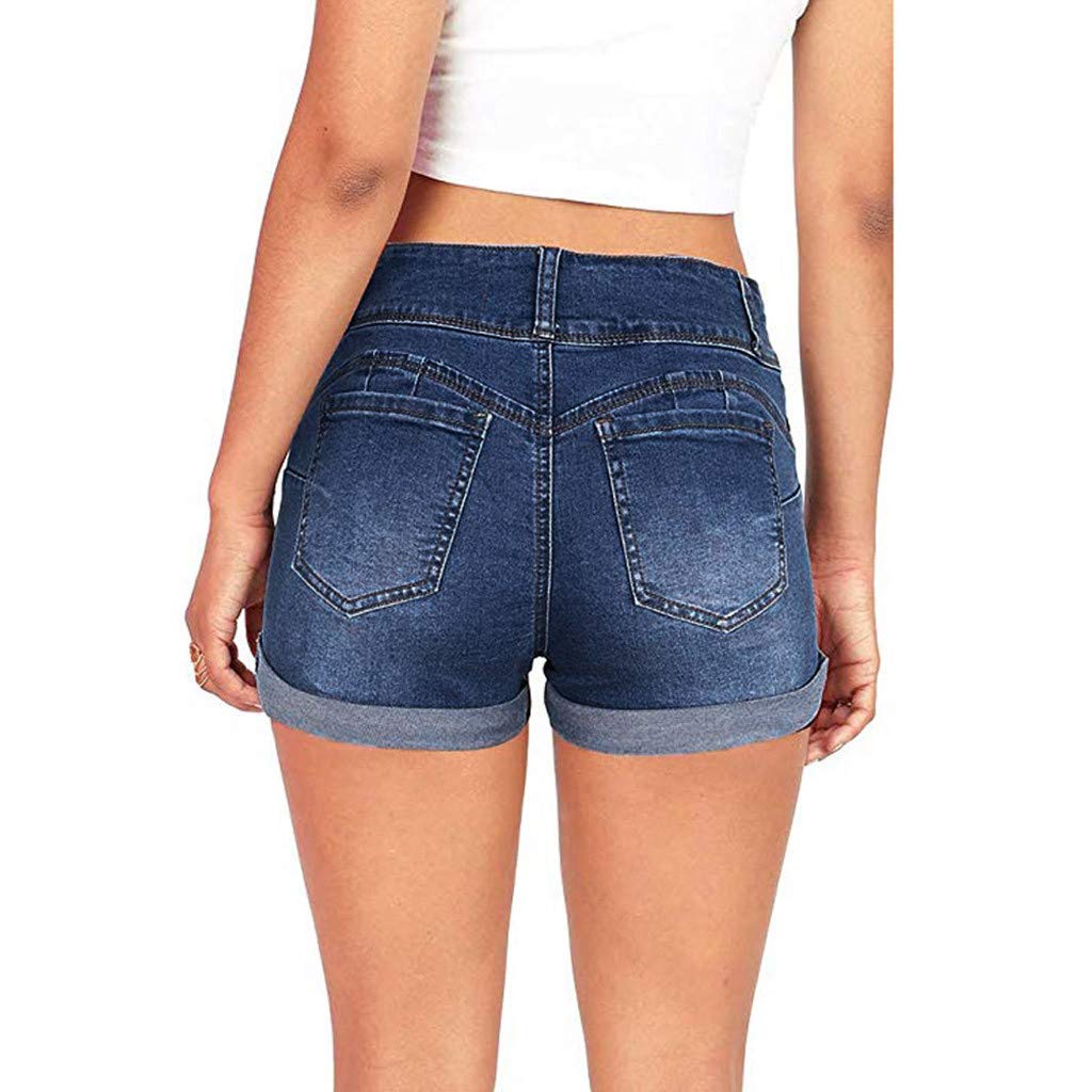 **Plus Size Ripped Denim Jean Shorts for Women – Mid Rise Stretchy Slim Fit Bermuda Summer Shorts | Casual Outfits, Beachwear & Street Style**