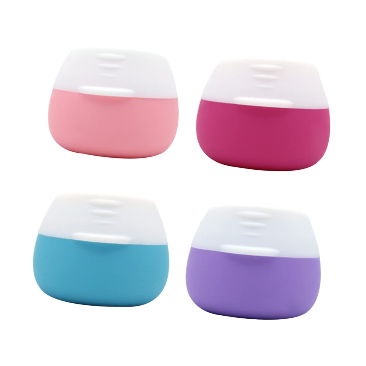 Beavorty 4pcs Silicone Travel Cosmetic Jars - Leak Proof Empty Cream Containers for Makeup, Skincare, Shampoo & Lotion | Portable Toiletry Bottles for Travel, Gym & Home Use