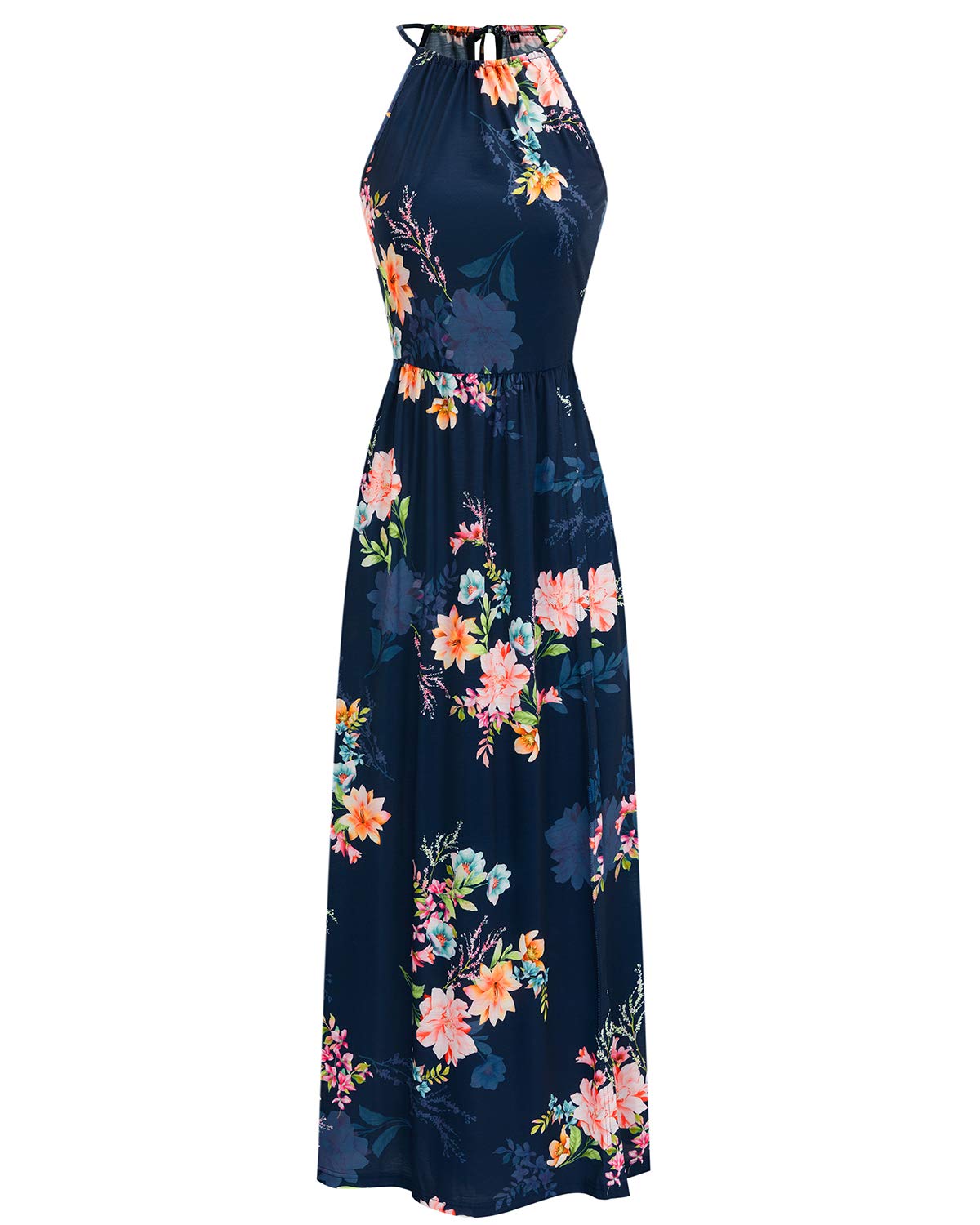 KILIG Women's Summer Maxi Dress 2025 - Casual Sleeveless Floral Sundress with Side Slit, Flowy Long Beach Dress for Vacation, Pool Party & Outdoor Date Night