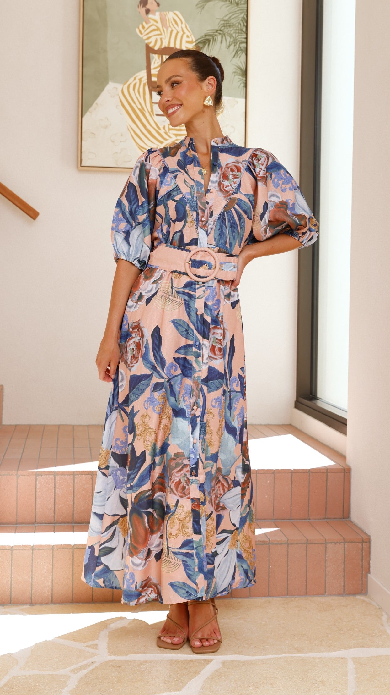 Hedley Maxi Dress for Women - Floral Print Long Summer Dress with Side Slits | Perfect for Beach, Vacation, and Casual Outings