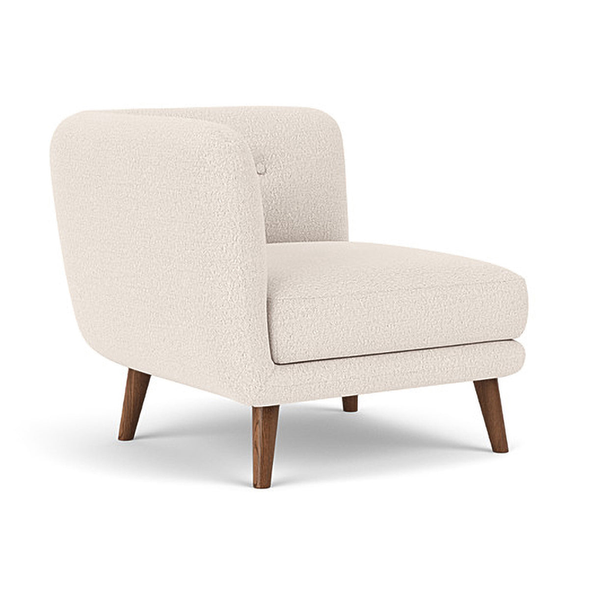 Alfred Boucle Right 1 Seater Modular Sofa - Modern Accent Chair for Living Room, Bedroom & Office - Compact Single Seater Couch with Removable Cushions