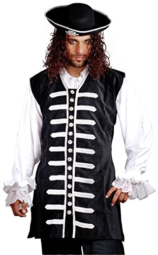 Vest Only: Black With White Lace