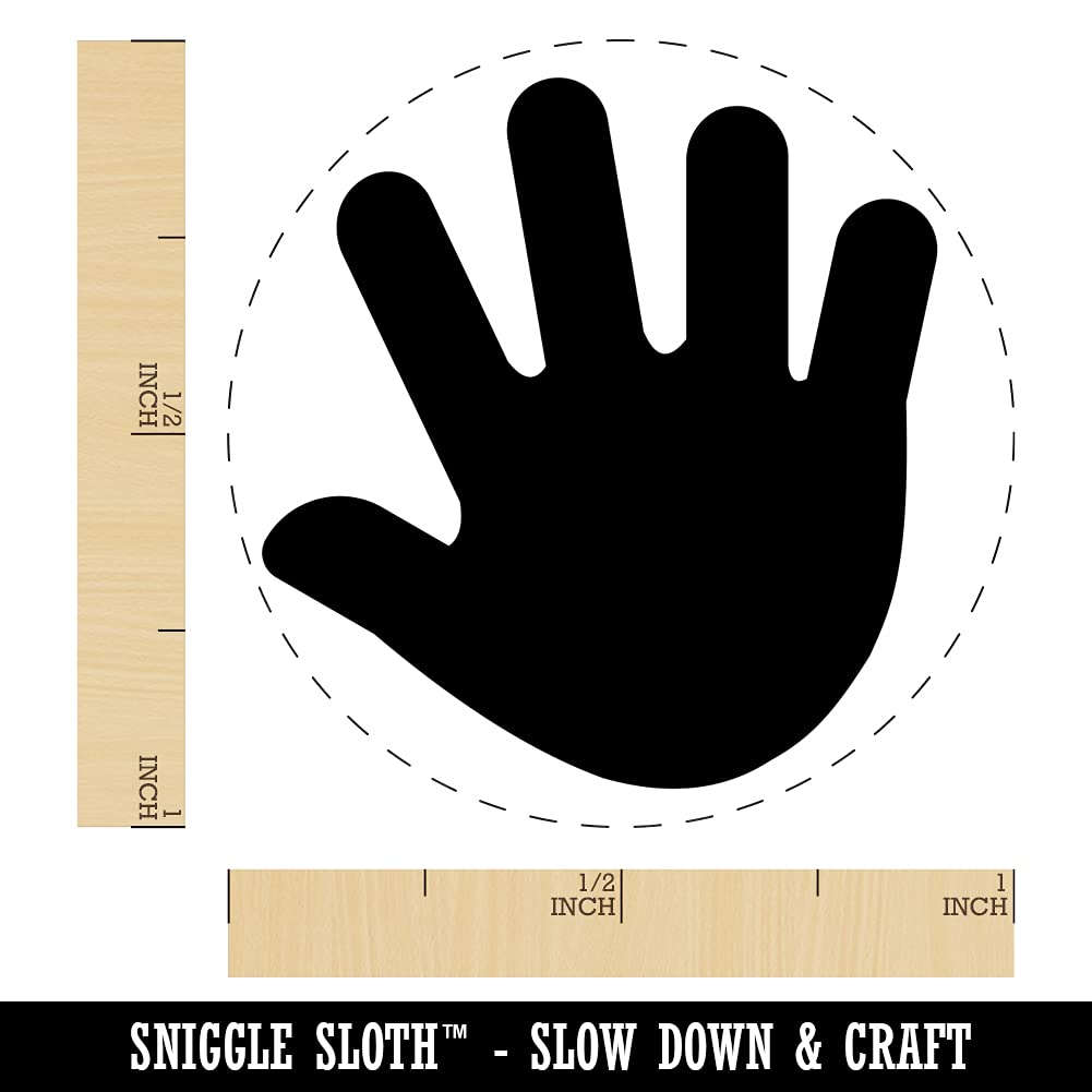 1 Inch Medium Blue Handprint Self-Inking Rubber Stamp for Crafts, Planners, Scrapbooking & DIY Projects - Perfect for Card Making, Journaling & Office Use