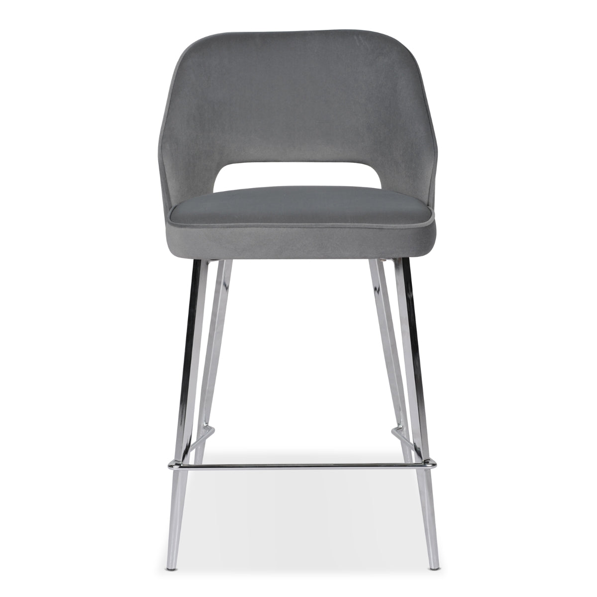 Camille Dark Grey Counter Height Chairs Set of 2 - Modern Bar Stools for Kitchen Island, Breakfast Nook & Dining Room