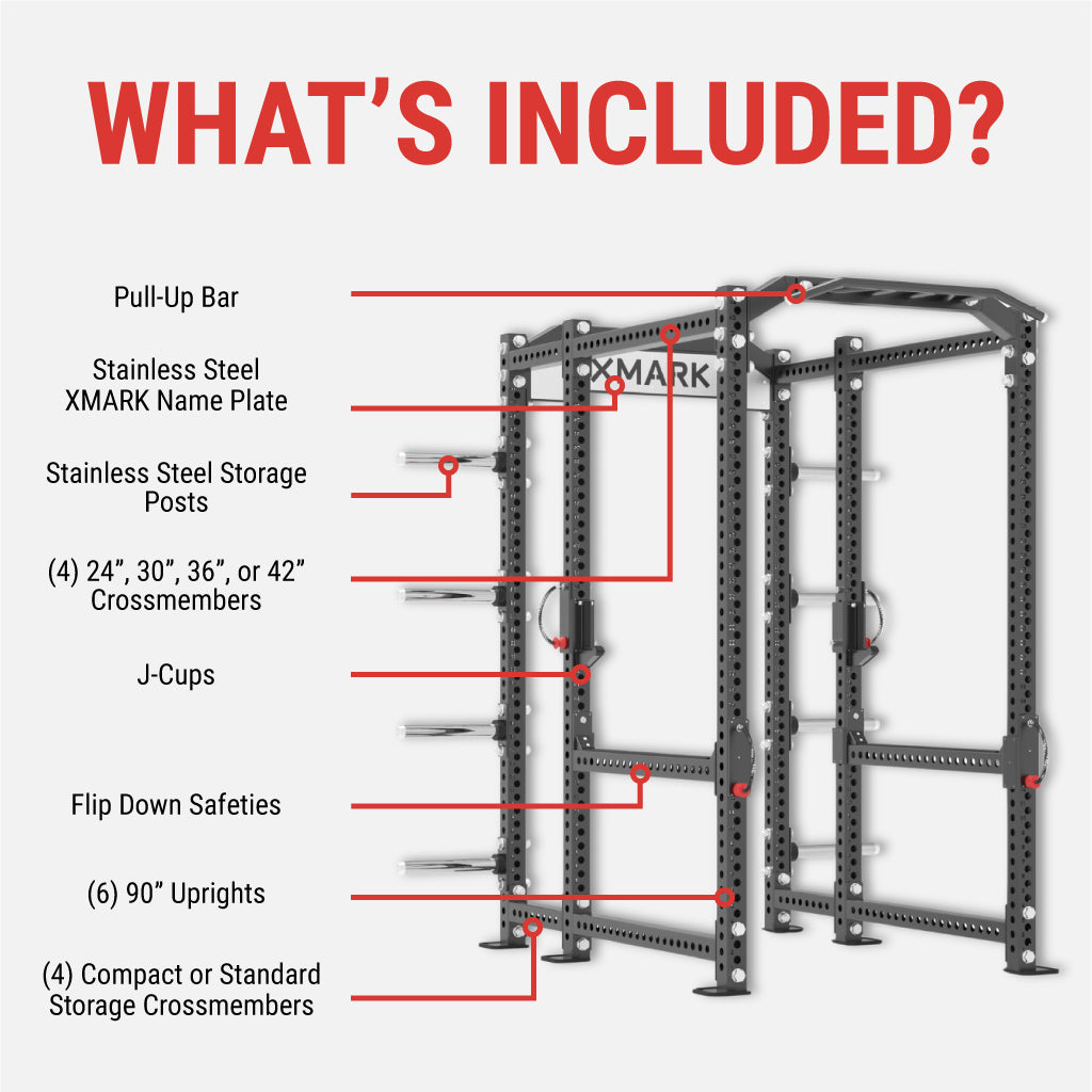 Viper Power Rack with Storage & Flip Down Safeties - Heavy Duty Home Gym Equipment for Strength Training & Weightlifting - Perfect for Garage, Basement & Home Workouts