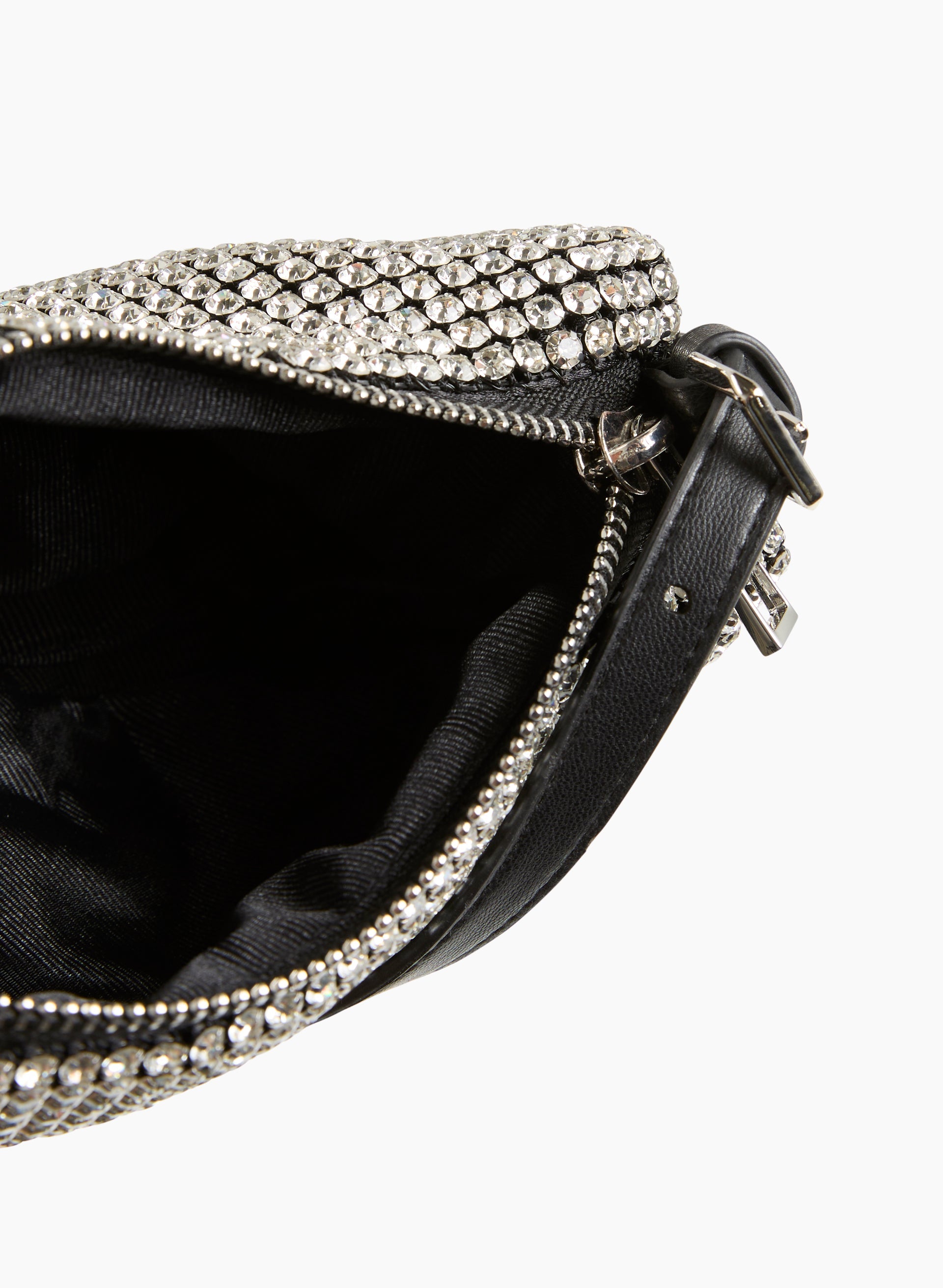Elegant Crystal Embellished Half Moon Crossbody Bag for Women - Perfect for Evening Parties, Weddings & Special Occasions