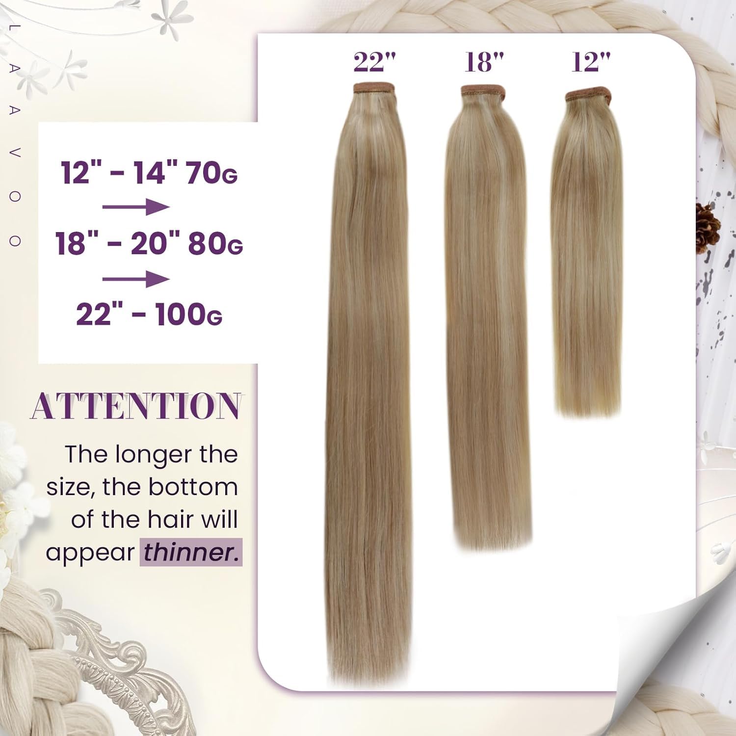 LaaVoo 20 Inch Clip-in Ponytail Hair Extensions - 80g Real Human Hair with Golden Brown & Light Blonde Highlights | Wrap Around Ponytail for Daily Wear, Parties & Special Occasions