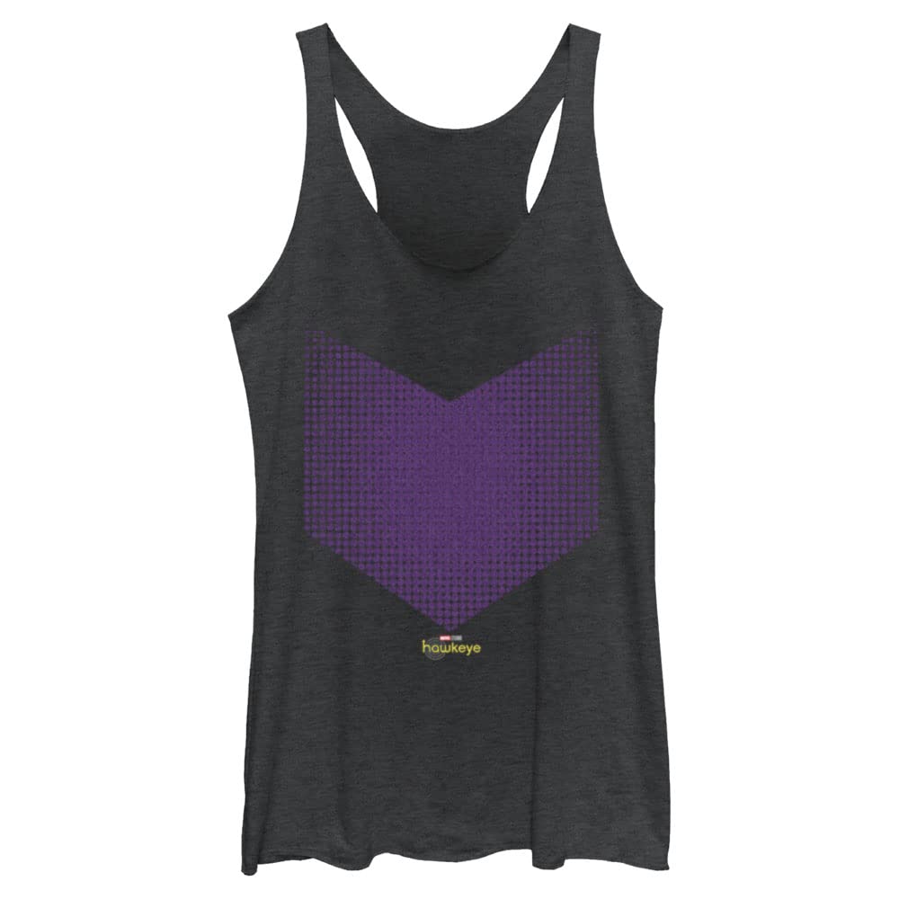Marvel Women's Hawkeye Arrow Halftone Logo Tri-Blend Tank Top - Soft Graphic Tee for Juniors, Superhero Casual Wear, Cosplay & Comic Con Outfits