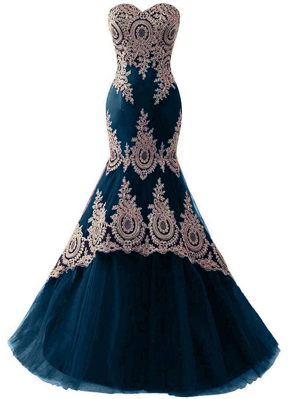 Elegant Backless Mermaid Evening Dress for Women - Long Formal Prom Gown with Embroidery | Perfect for Wedding, Party & Special Occasions