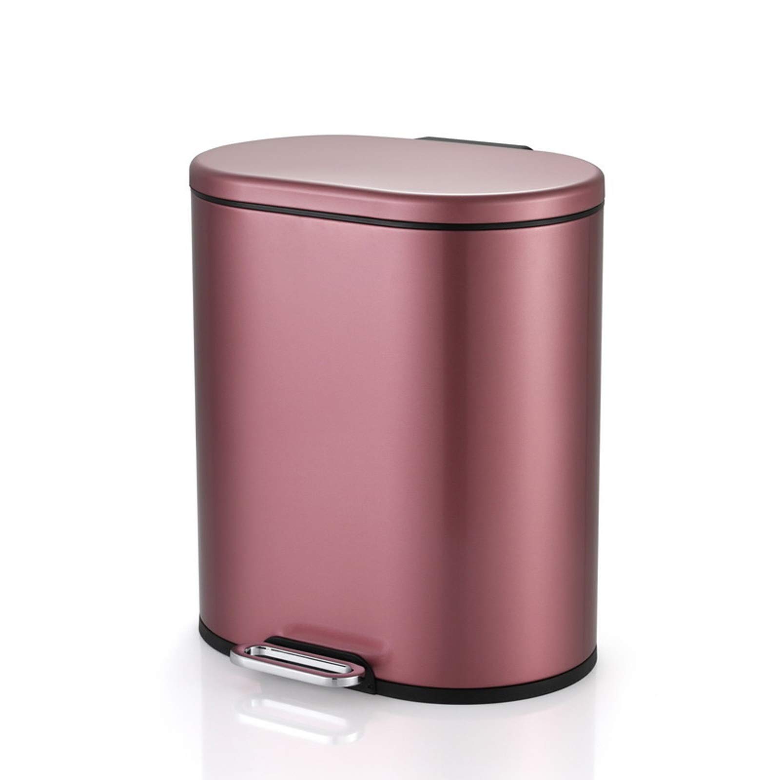 Stainless Steel Step Trash Can with Lid - 5 Colors, Foot Pedal Garbage Bin for Kitchen, Bathroom & Home Office | Odor-Proof, Hands-Free Waste Bin for Modern Homes