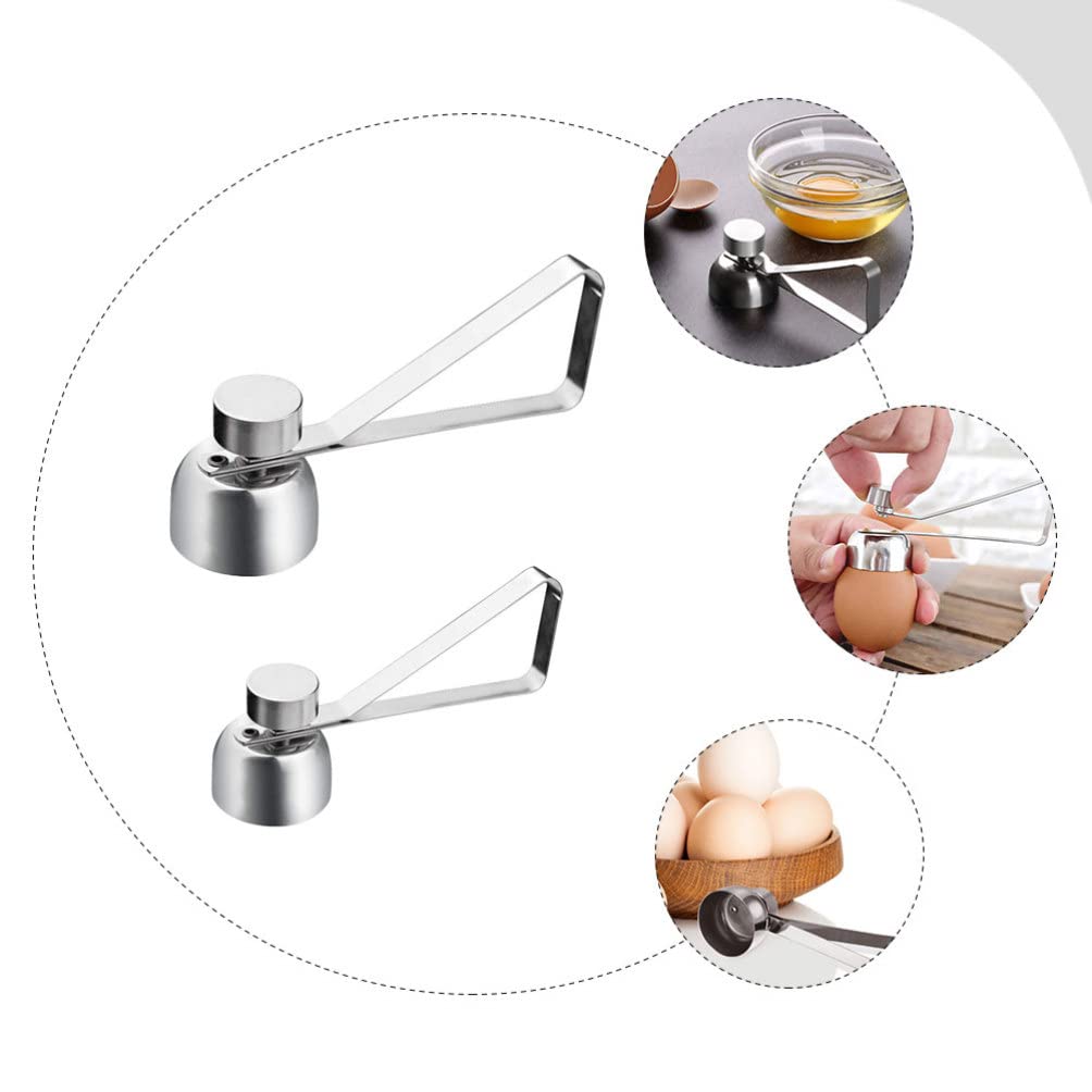 2pcs Stainless Steel Egg Opener - Egg Topper & Shell Cutter Tool for Perfect Soft/Hard Boiled Eggs - Kitchen Gadget for Easy Egg Peeling, Breakfast Prep & Baking Accessories