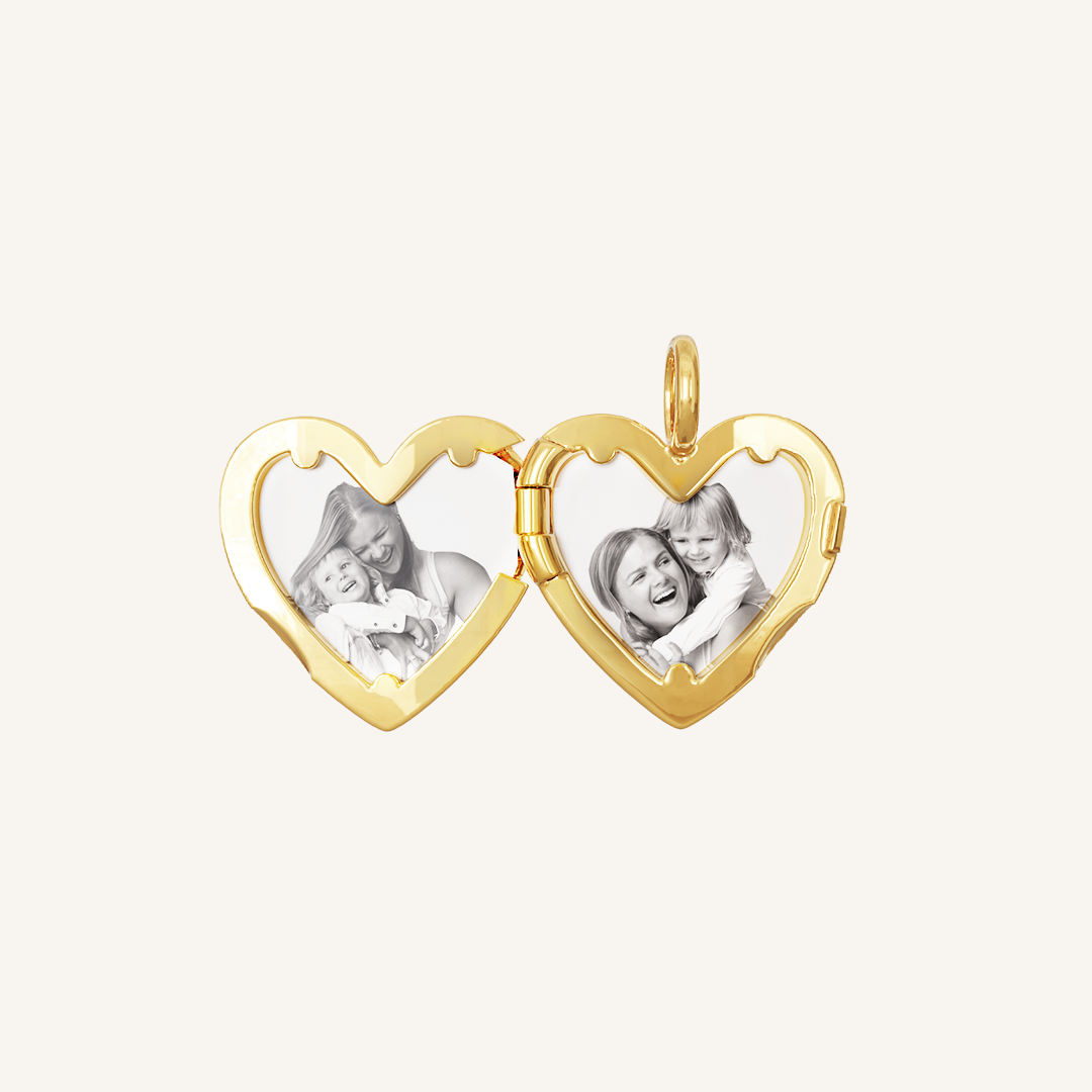 Behold Heart Photo Locket Necklace - Personalized Engraved Silver Pendant for Loved Ones | Perfect Gift for Valentine's Day, Anniversary & Mother's Day