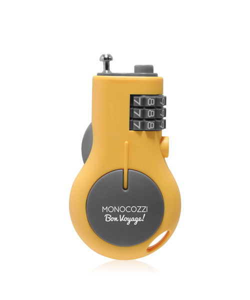 Monocozzi Bon Voyage 3-Digit Portable Retractable Travel Lock - Secure Luggage, Backpacks & Gym Bags for Airports, Hotels & Camping Trips