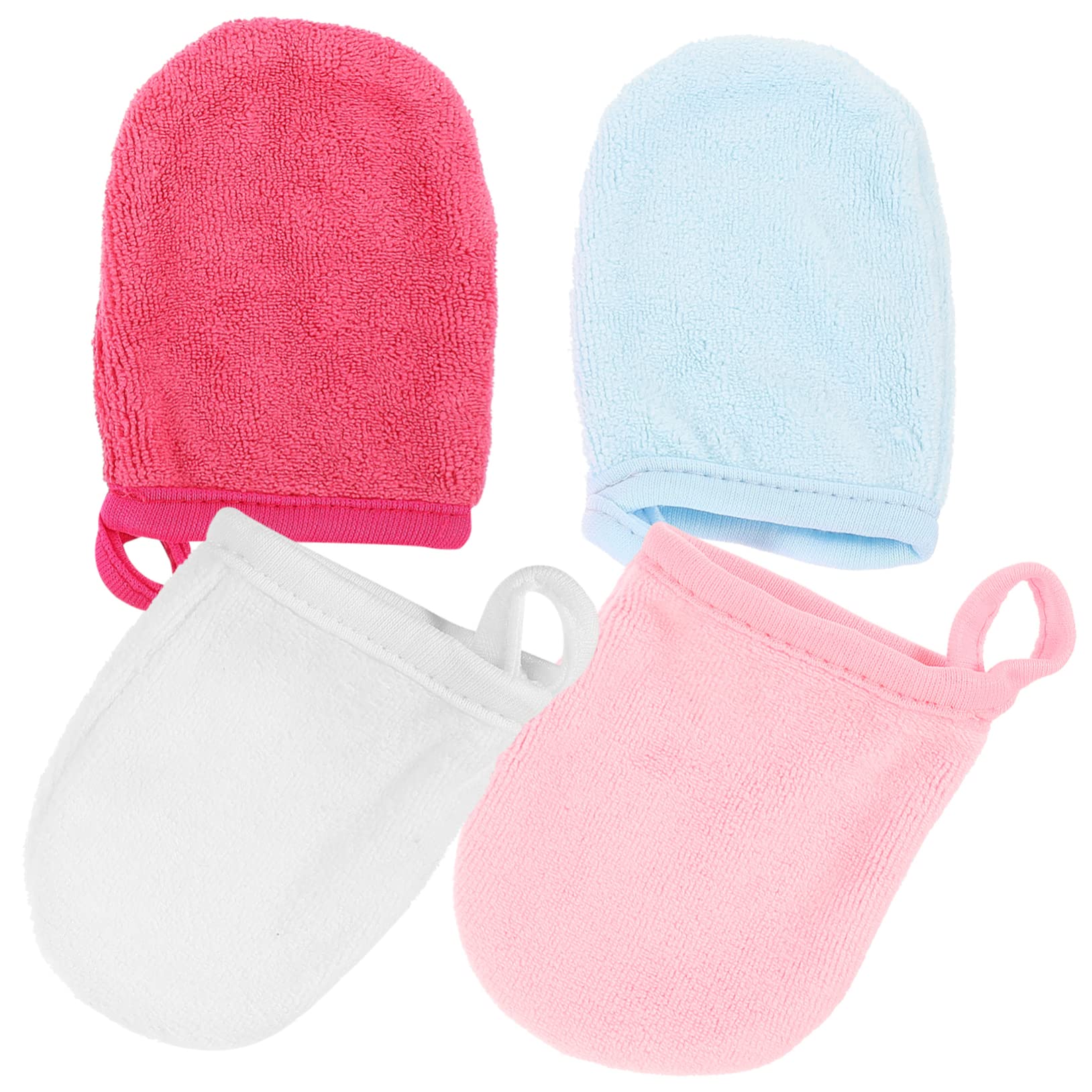 16 Pcs Reusable Makeup Remover Pads for Face - Soft Cleansing Fingertip Mitts, Exfoliating Towels & Fiber Scrubbers - Gentle Makeup Wipes for Sensitive Skin | Perfect for Daily Cleansing, Travel & Eco-Friendly Beauty Routine