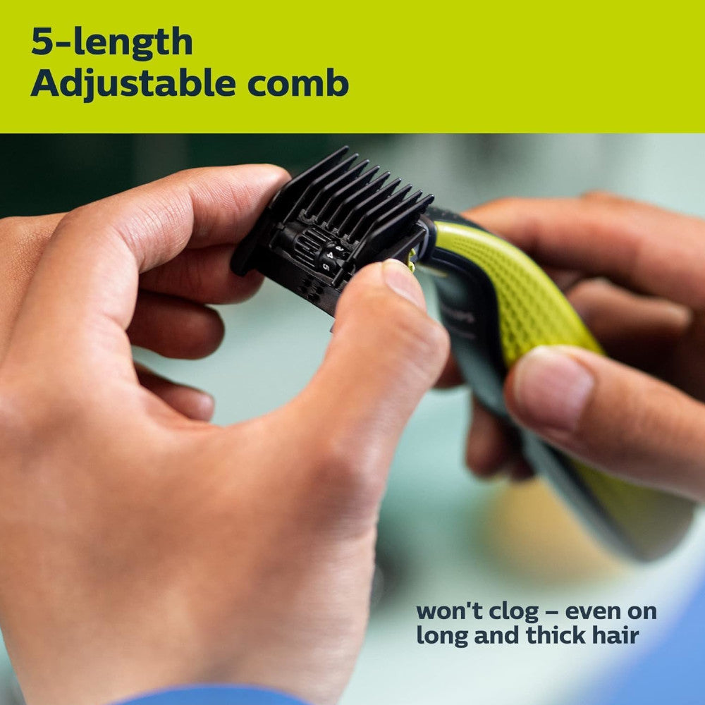 PHILIPS QP2724/22 OneBlade 360 Face & Body Trimmer - Wet & Dry Shaving, Trimming & Edging for Men - Perfect for Travel, Gym & Daily Grooming