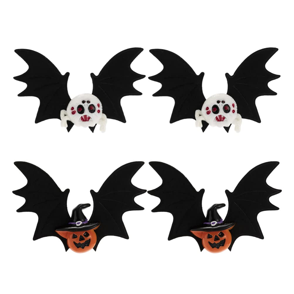 4pcs Halloween Bat Hair Clips for Girls - Gothic Hair Barrettes & Bat Wing Hair Accessories for Costume Parties, Cosplay & Spooky Events