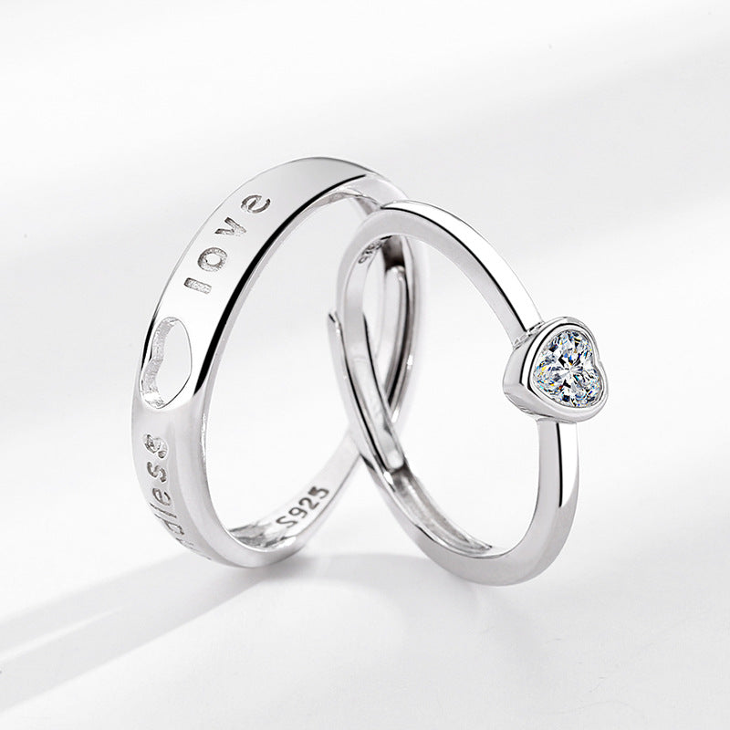Endless Love Heart Promise Rings for Couples - Sterling Silver 925 Romantic Gift for Her, Wedding, Engagement & Anniversary - Perfect for Valentine's Day & Special Occasions