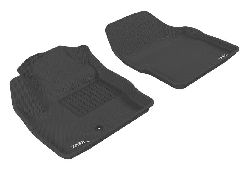 3D MAXpider Custom Fit Floor Mats for 2007-2014 Land Rover LR2 Kagu Series - 1st Row All-Weather Protection, Black | Perfect for Off-Roading & Daily Commute