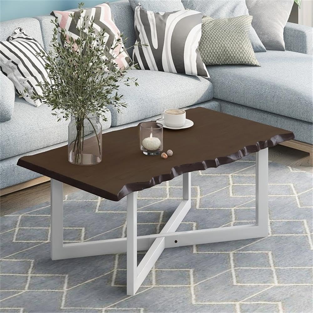 Baletto Contemporary Wood Coffee Table in Oak and White - Modern Living Room Furniture for Small Spaces & Home Decor