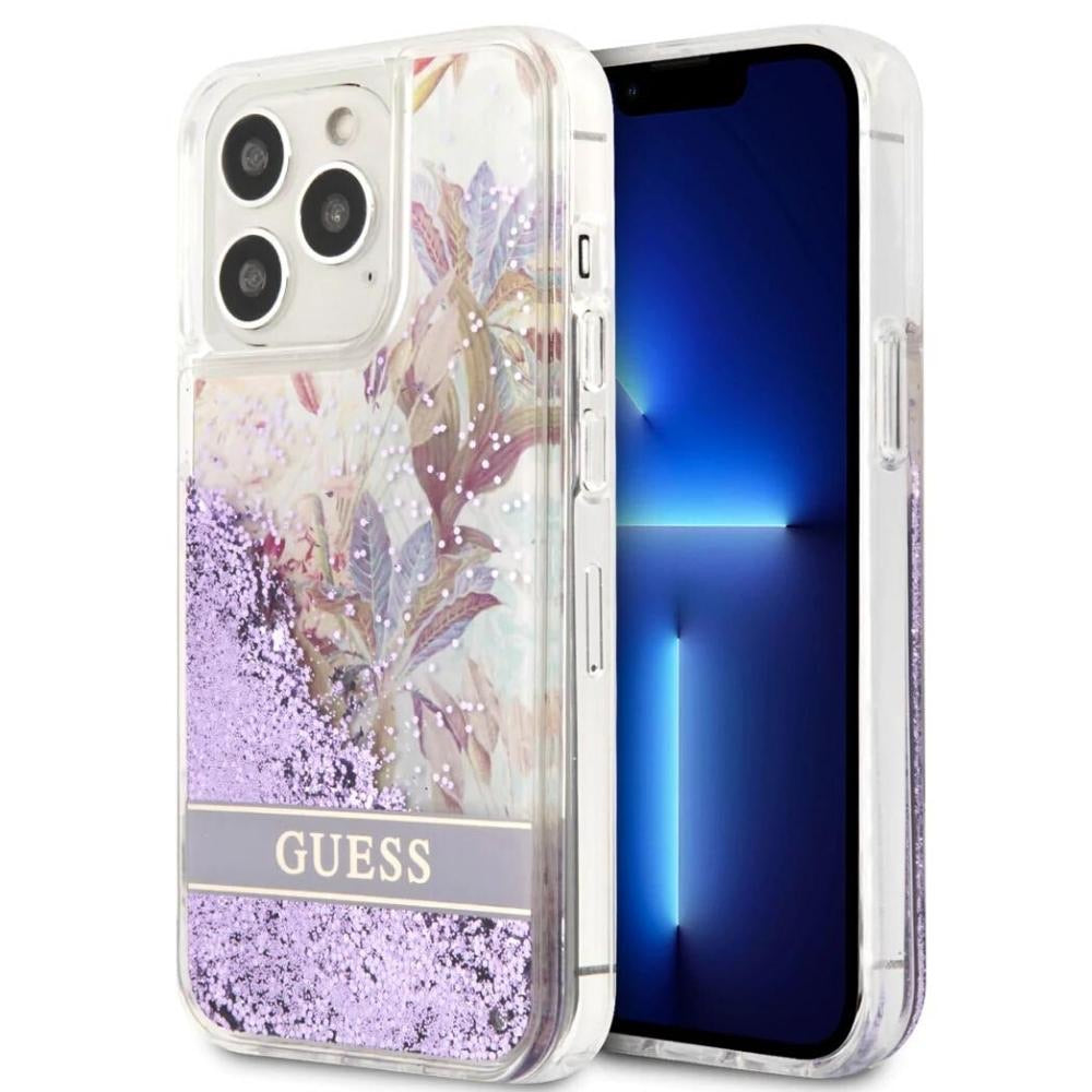 Guess Liquid Glitter Phone Case for iPhone 14 Series - Sparkle & Protect Your Phone for Parties, Nightlife & Everyday Glam