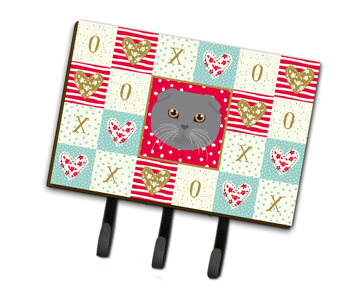 Scottish Fold Cat Love Leash & Key Holder Hooks - Colorful Wall Decor for Pet Lovers | Perfect for Home, Office, or Gift Giving