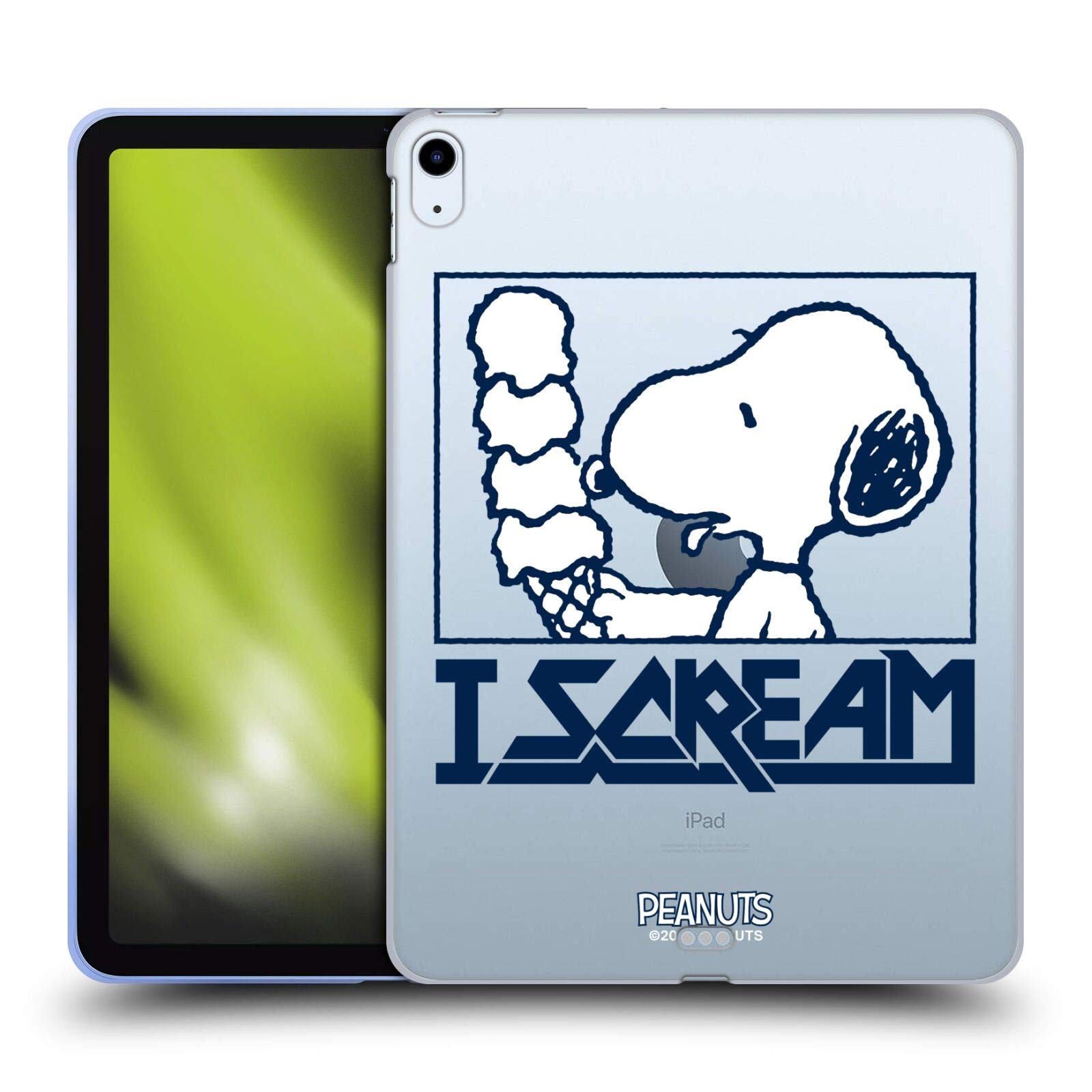 Officially Licensed Peanuts Snoopy I Scream Rock Soft Gel Case for Apple iPad Air 2020/2022 - Durable Protection for School, Work, and Travel