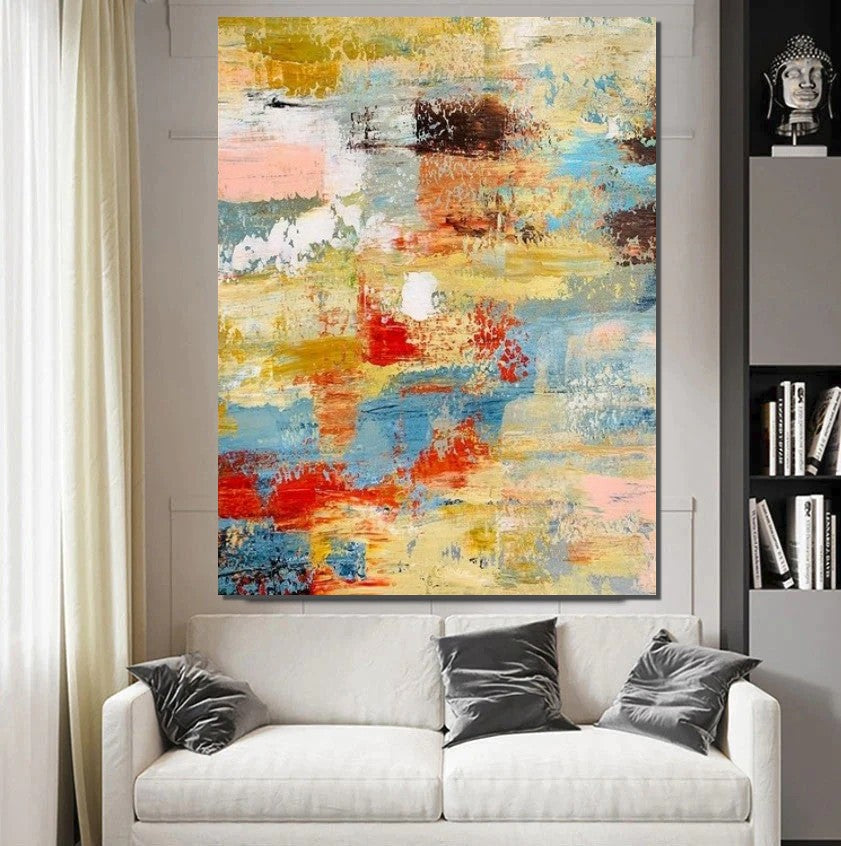 Contemporary Modern Art Paintings - Simple Abstract Wall Decor for Living Room | Large Palette Knife Artwork | Perfect for Home & Office Decoration