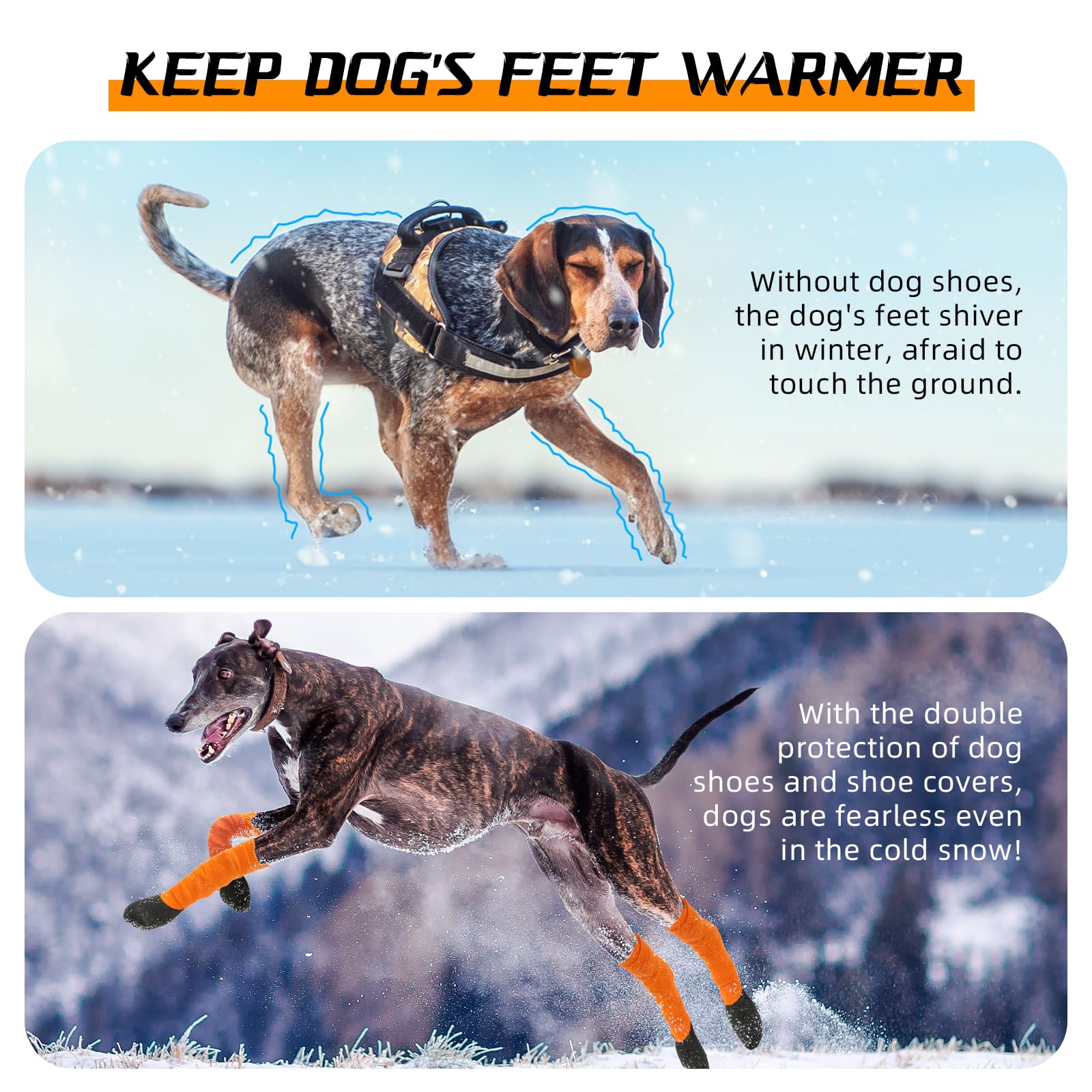 **Waterproof Dog Boots for Large & Medium Dogs - Adjustable Winter Paw Protectors for Walking, Running, Hiking | Non-Slip Outdoor Dog Shoes for Snow, Ice & Rough Terrain (XL Size)**