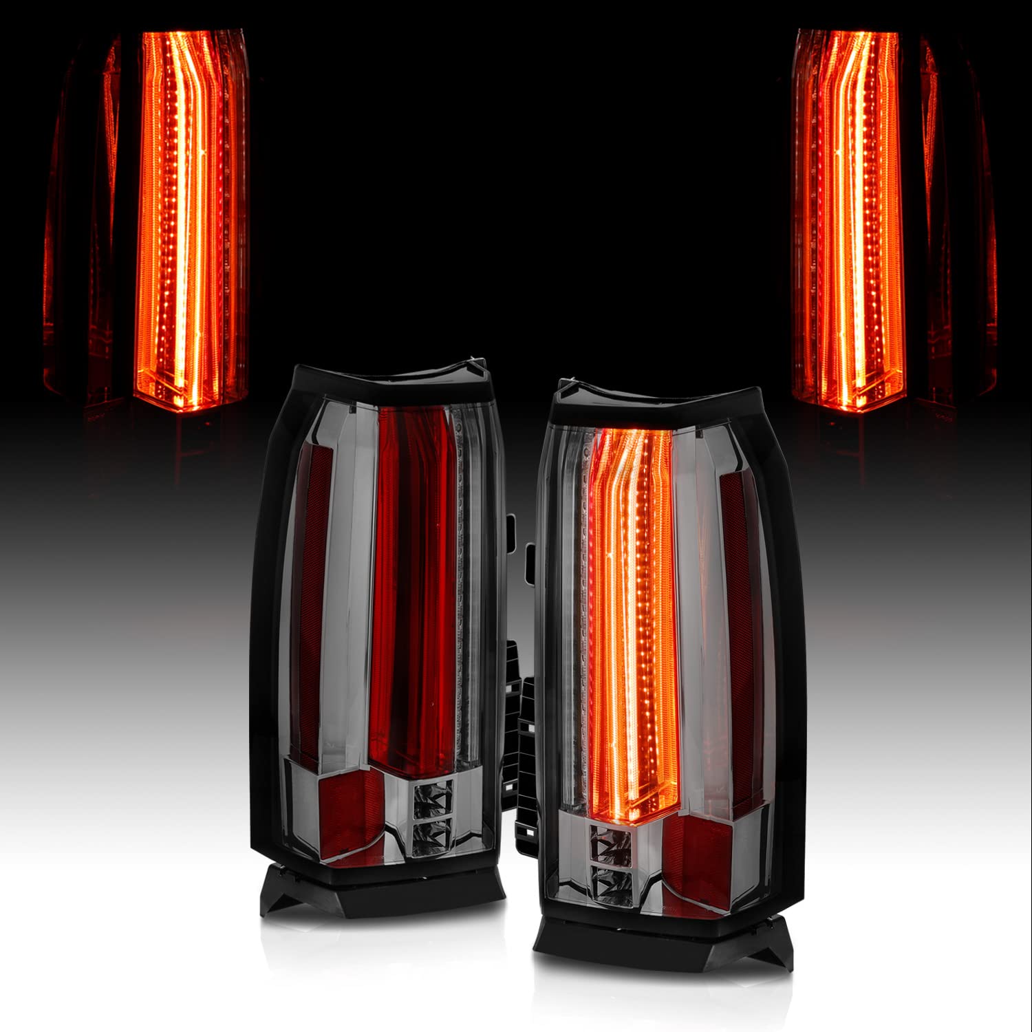 AmeriLite Smoke Intense LED Parking Light Bar - LED Brake & Reverse Tail Lights for 2015-2020 Chevy Suburban Tahoe SUV - Durable Off-Road Lighting for Night Driving & Adventure