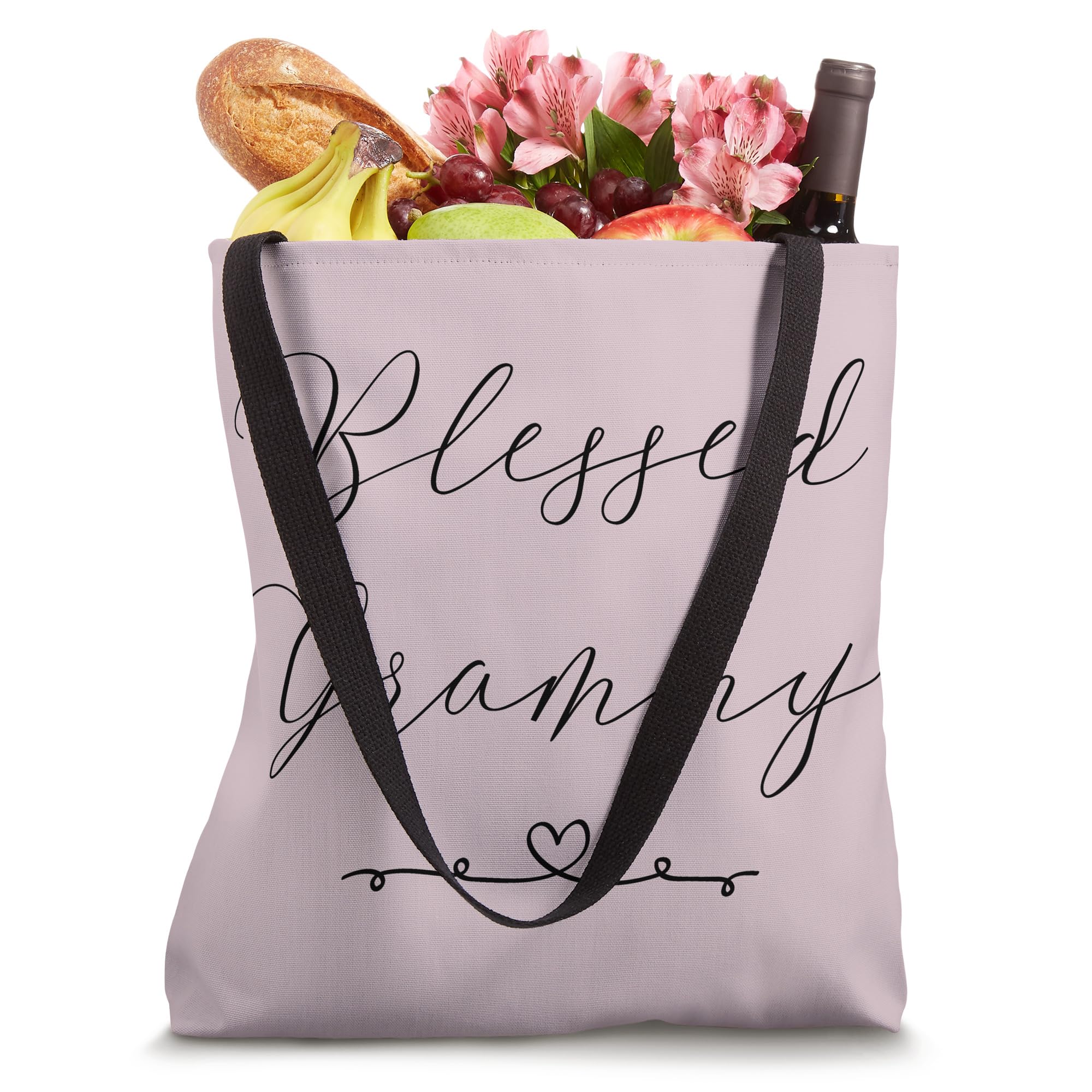 Blessed Grammy Tote Bag - Large Canvas Grocery Shopping Bag with Inspirational Quote - Perfect for Mother's Day, Church, Bible Study & Everyday Use