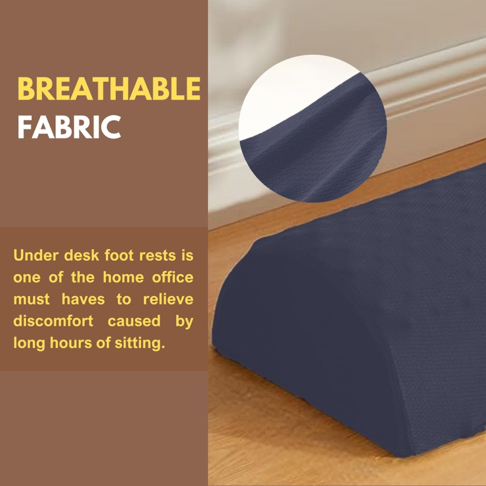 Ergonomic Under Desk Foot Rest Pillow for Office & Home - Adjustable Foot Stool for Workstation Comfort - Perfect for Long Sitting Hours at Computer Desk (Ideal for Office Workers, Gamers & Remote Workers)
