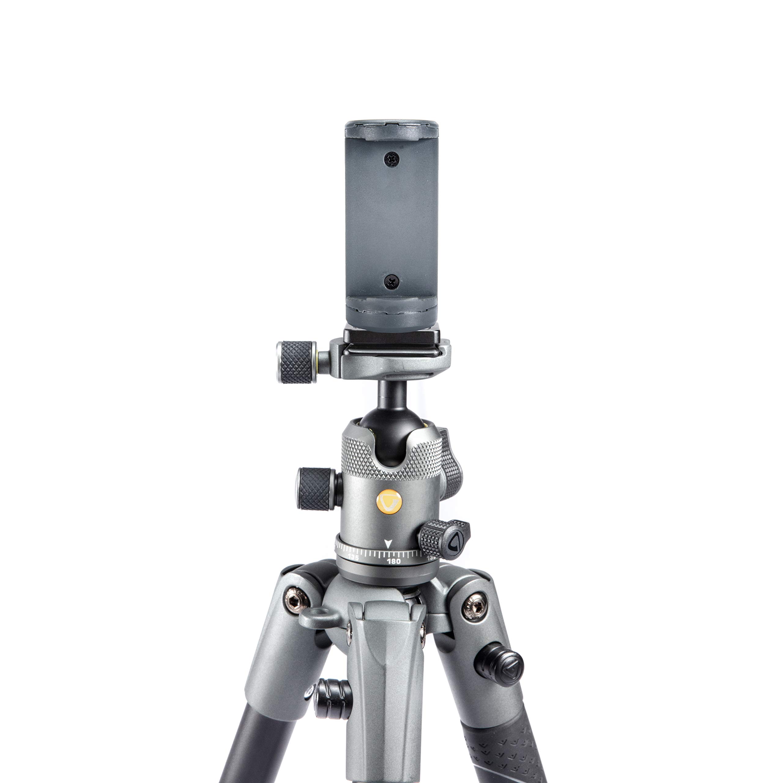 Vanguard VEO 2S 265AB Lightweight Aluminum Travel Tripod with Ball Head - Convertible to Monopod, Includes Smartphone Holder, Spiked Feet & Carry Bag - Perfect for Travel Photography, Hiking & Outdoor Adventures