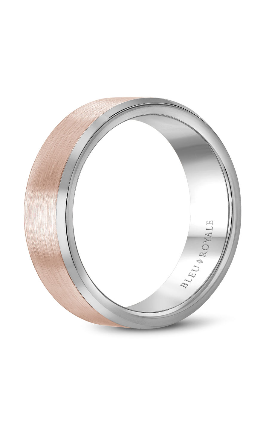 Bleu Royale Men's Wedding Band RYL 023RW75 - 14K Rose Gold Tungsten Ring for Grooms & Husbands - Perfect for Weddings, Anniversaries & Special Occasions