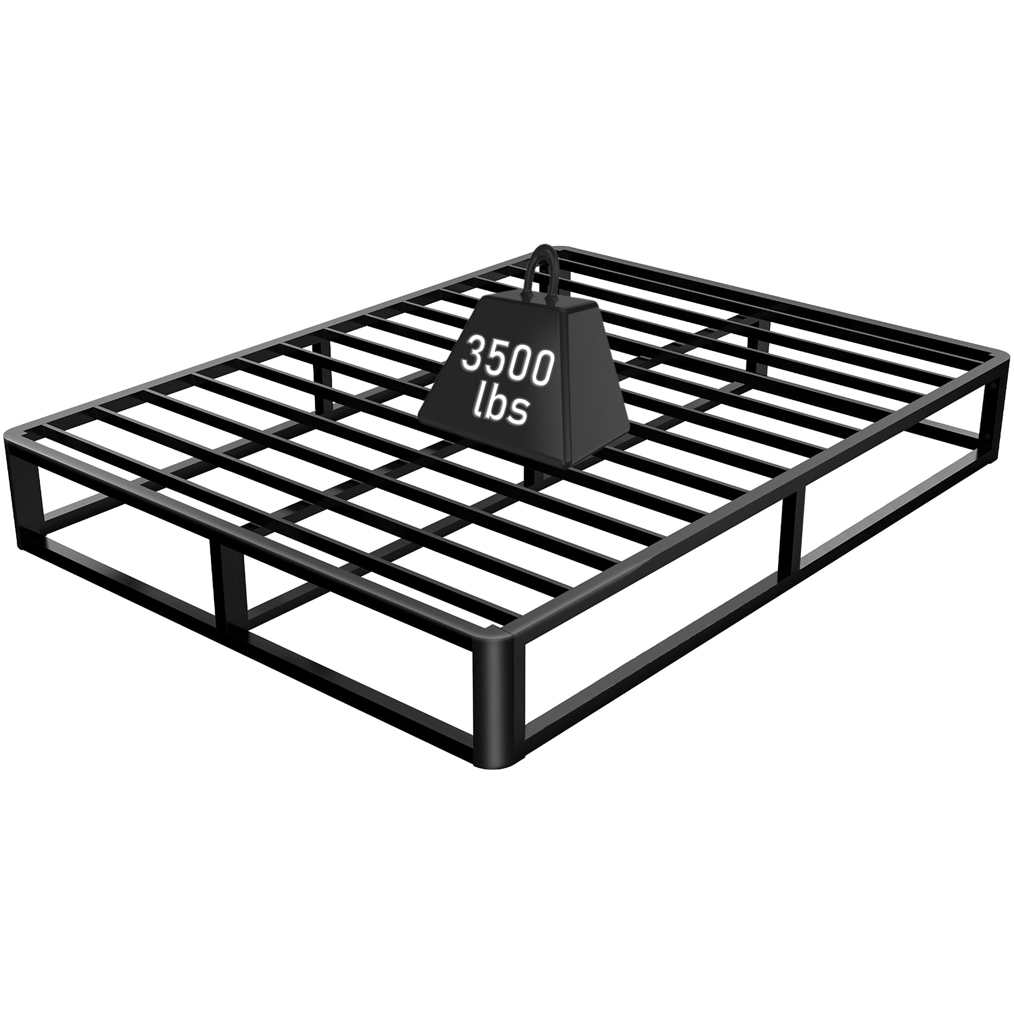 10 Inch Heavy Duty Metal King Bed Frame - 3500 LBS Capacity, Anti-Bending Round Corner Legs, Steel Slat Support, No Box Spring Needed | Quiet, Easy Assembly Platform Bed for Master Bedroom & Guest Rooms