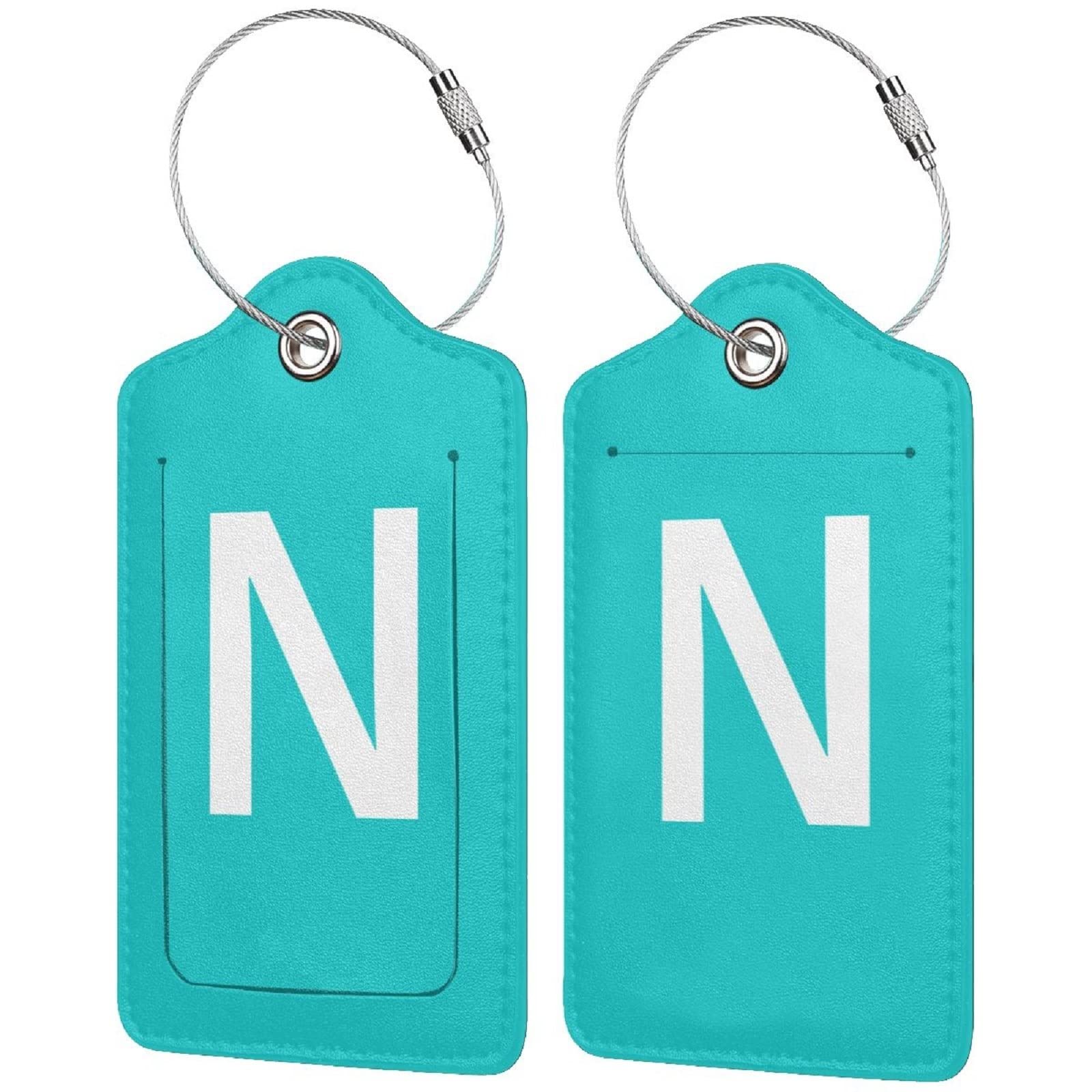 Premium Leather Luggage Tags for Suitcases - 2-Pack Waterproof Travel ID Tags with Privacy Cover for Backpacks, Rucksacks & Baggage - Cute Funny Design for Women & Kids | Perfect for Air Travel, Vacation & Business Trips