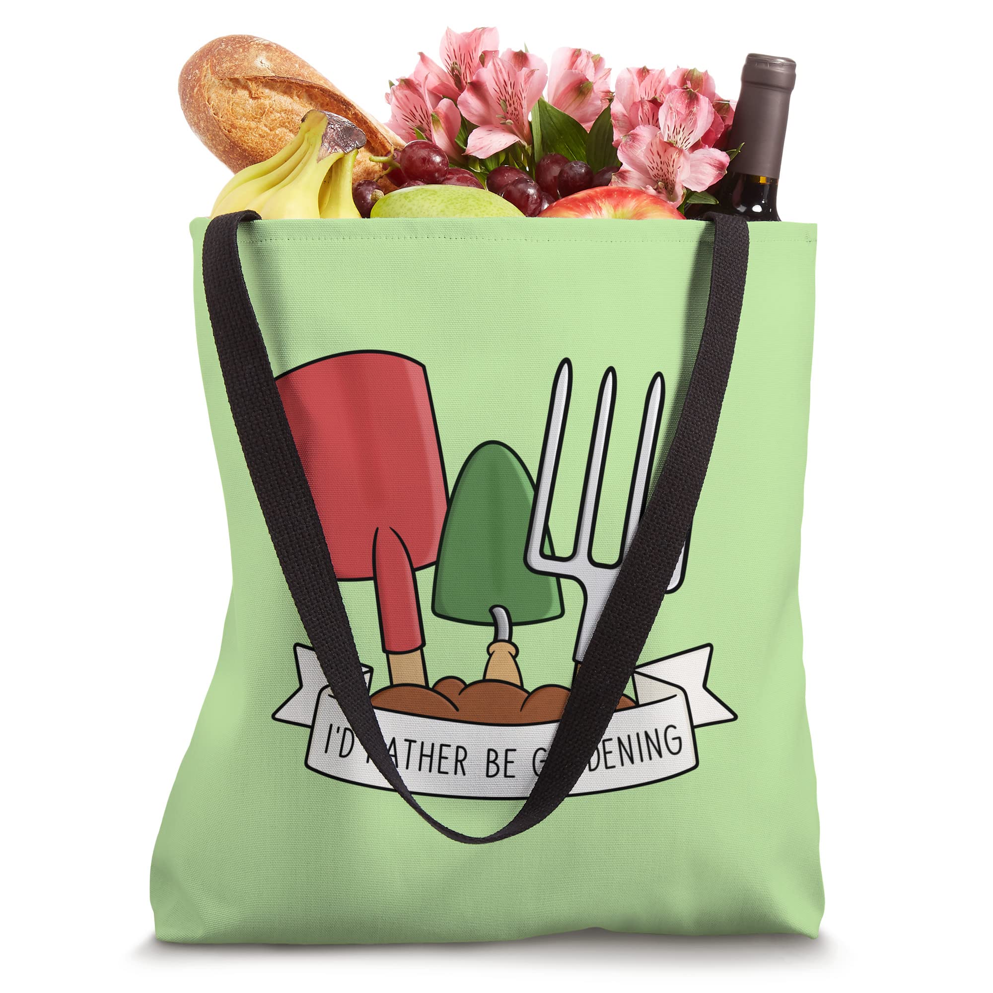 I'd Rather Be Gardening Tote Bag - Durable Cotton Canvas Shopping Bag for Women - Perfect for Farmers Market, Grocery Shopping & Outdoor Activities