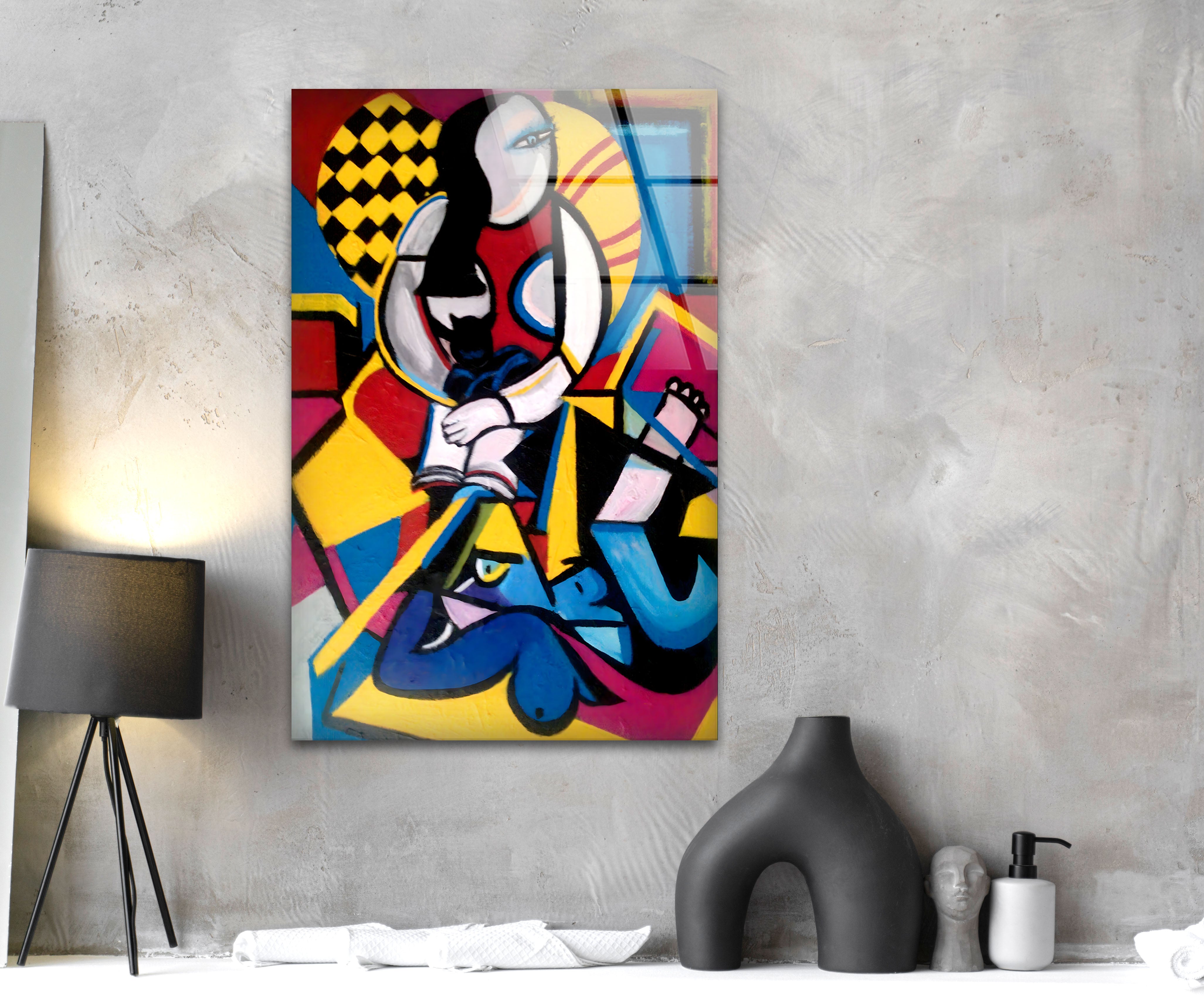 Abstract Painting by Pablo Picasso - Premium Glass Wall Art Decor for Living Room, Bedroom & Office - Modern Home & Office Wall Decor